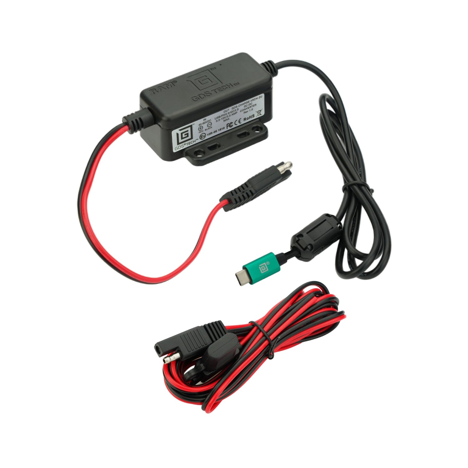 GDS® Modular 30 64V USB-C Power Delivery Hardwire Charger - Fast Charging for Cars, Trucks & RVs - Compatible with RAM GDS CHARGE V3CH 2U - Perfect for Road Trips & Mobile Workstations