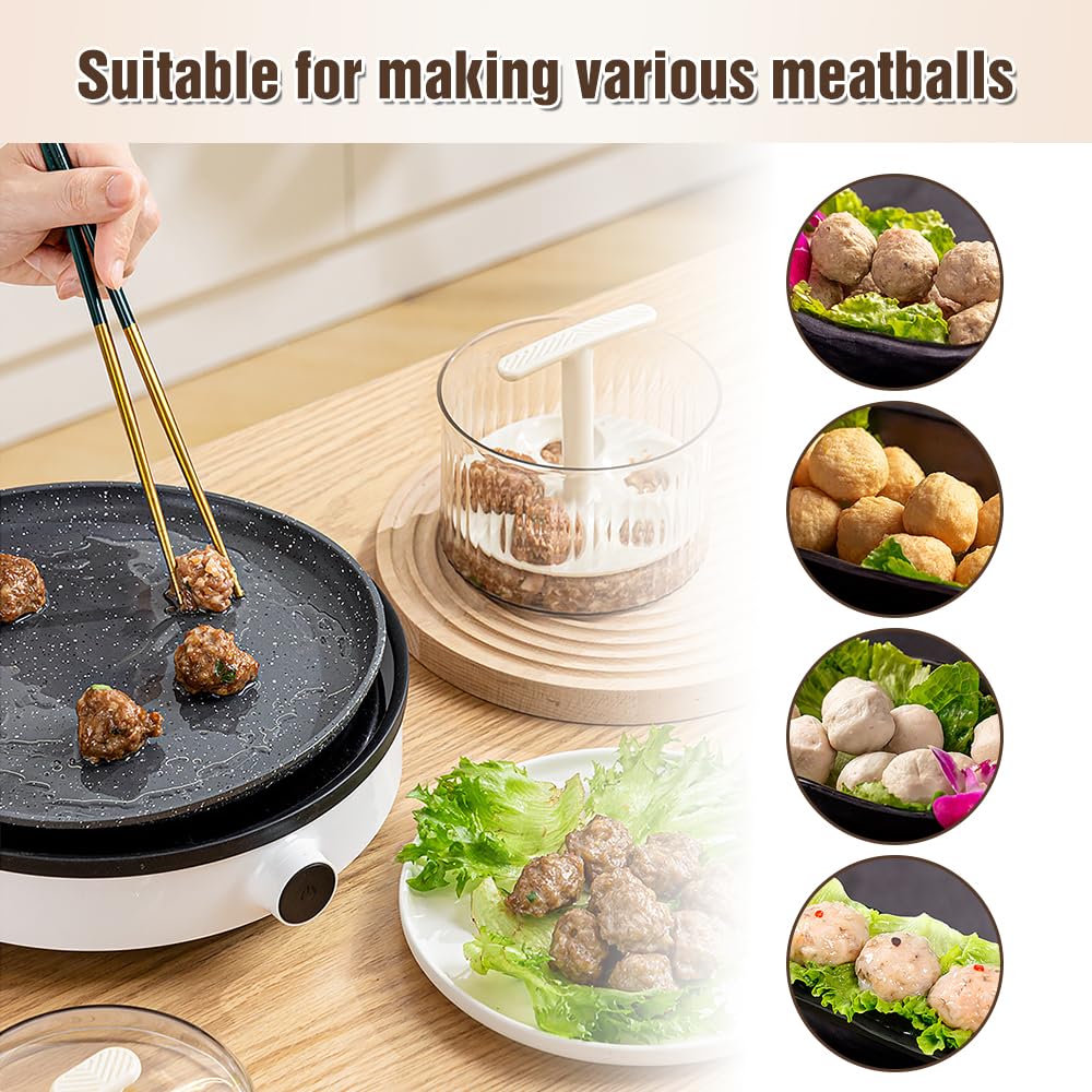 **Clear Meatball Maker Tool - Manual Kitchen Gadget for Easy DIY Meatballs | Translucent Meatball Mold for Perfect Homemade Meatballs | Ideal for Cooking, Meal Prep & Party Snacks (Orange)**