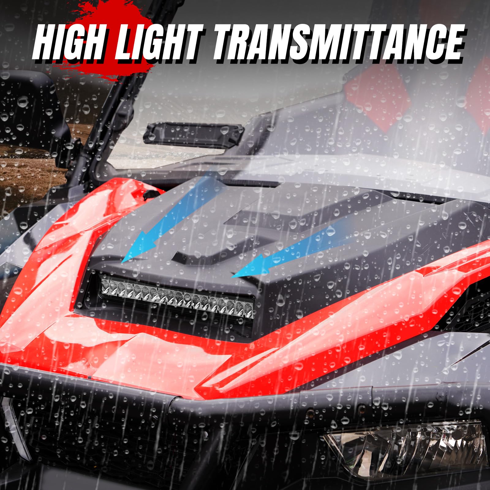 Polaris General 1000 Hood Scoop with LED Spotlight - Front Hood Cover Accessory for 2016-2018 Polaris General 4 1000 EPS - Off-Road UTV Light Upgrade for Night Riding & Trail Adventures