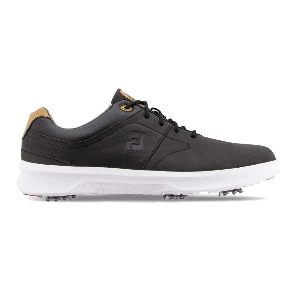 FootJoy Contour Series Men's Golf Shoes - Black Spiked Golf Shoes for Men | Waterproof & Comfortable Golf Footwear for Walking Courses & Tournaments