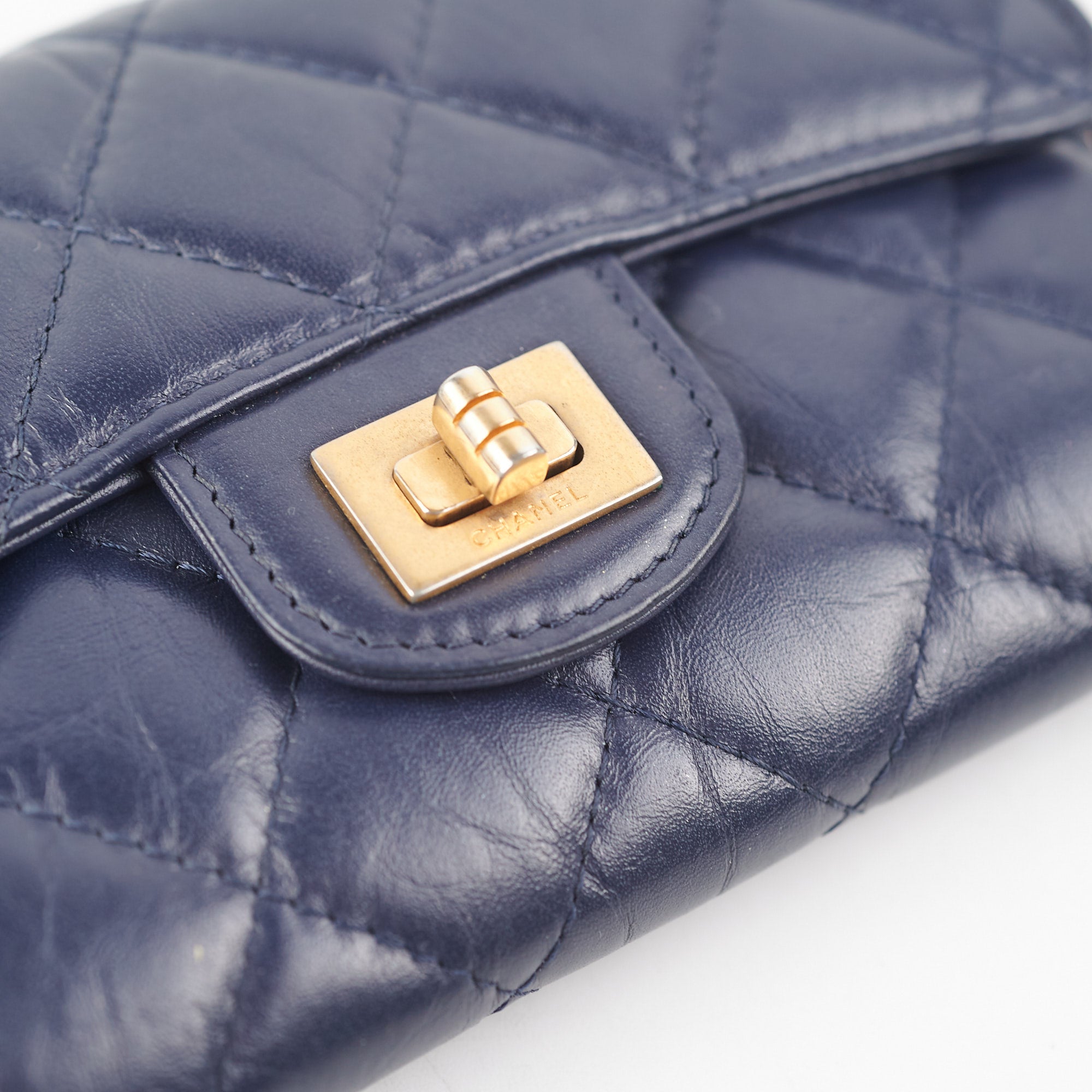 Chanel Reissue 2.55 Compact Wallet in Navy Blue - Premium Leather Card Holder for Women | Perfect for Everyday Use & Travel Accessories