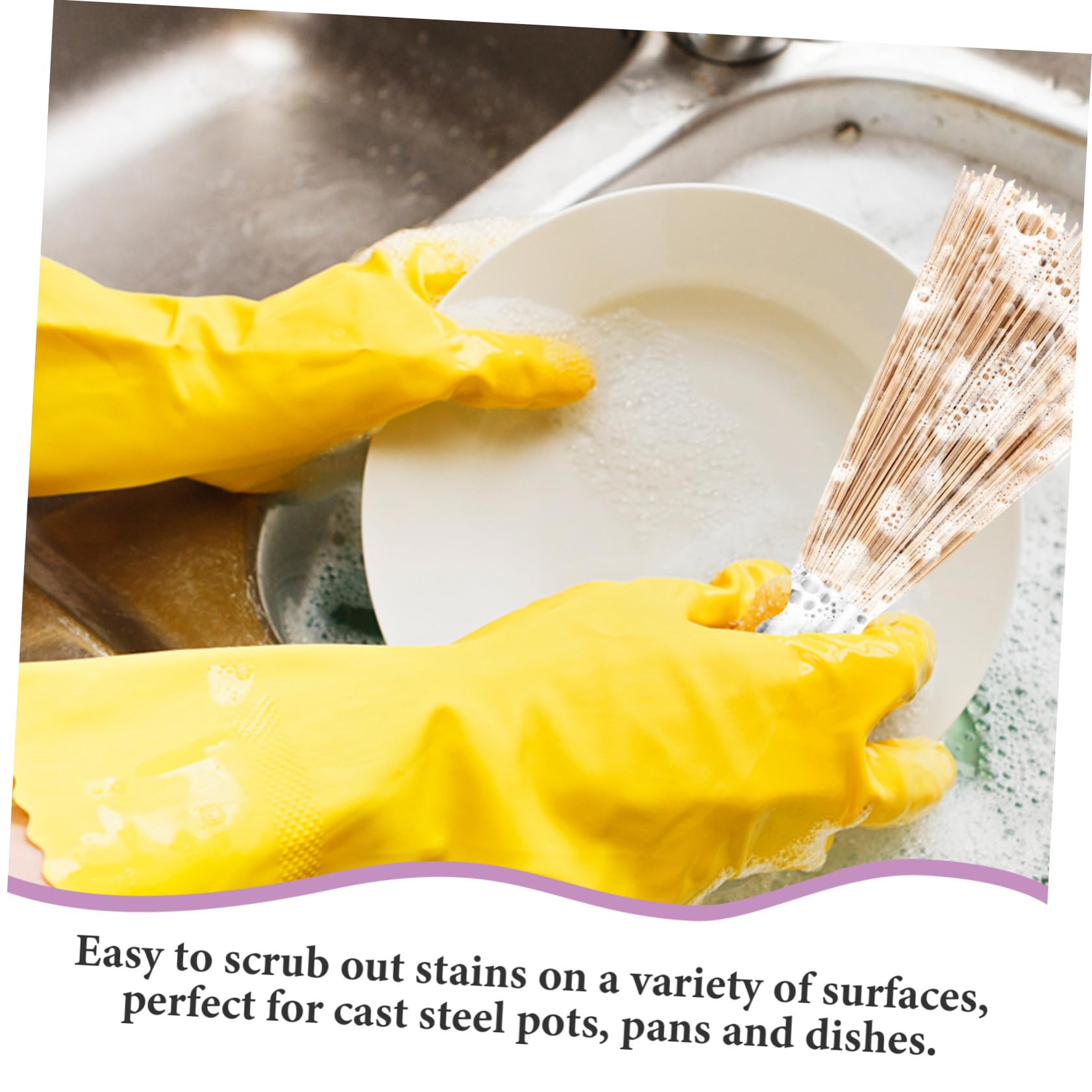 Bamboo Wok Brush Set - 2pcs Kitchen Cleaning Tools for Nonstick Pans