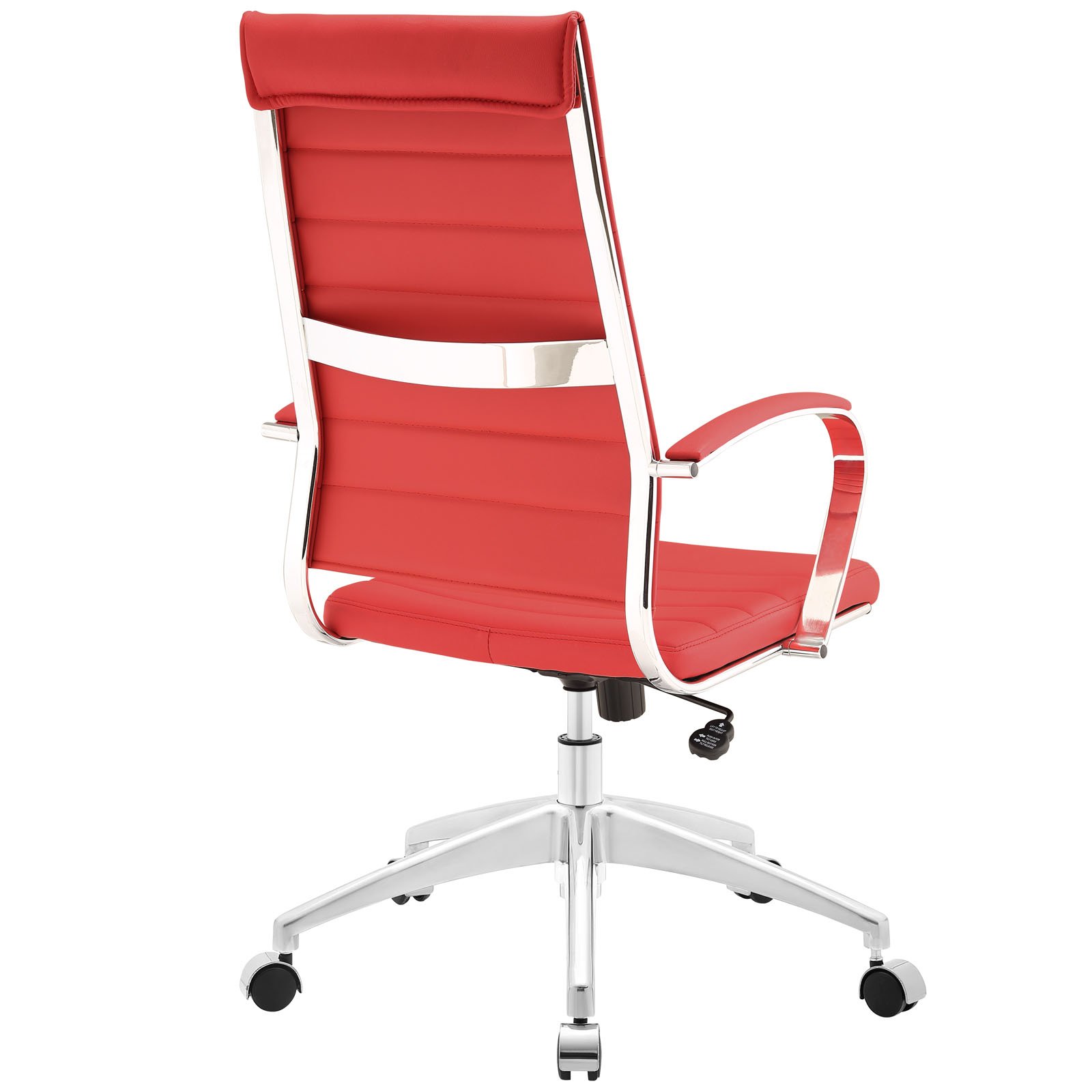 Modway Jive Ribbed High Back Executive Office Chair - Ergonomic Swivel Desk Chair with Adjustable Arms & Lumbar Support, Red - Perfect for Home Office, Gaming & Workspace Comfort