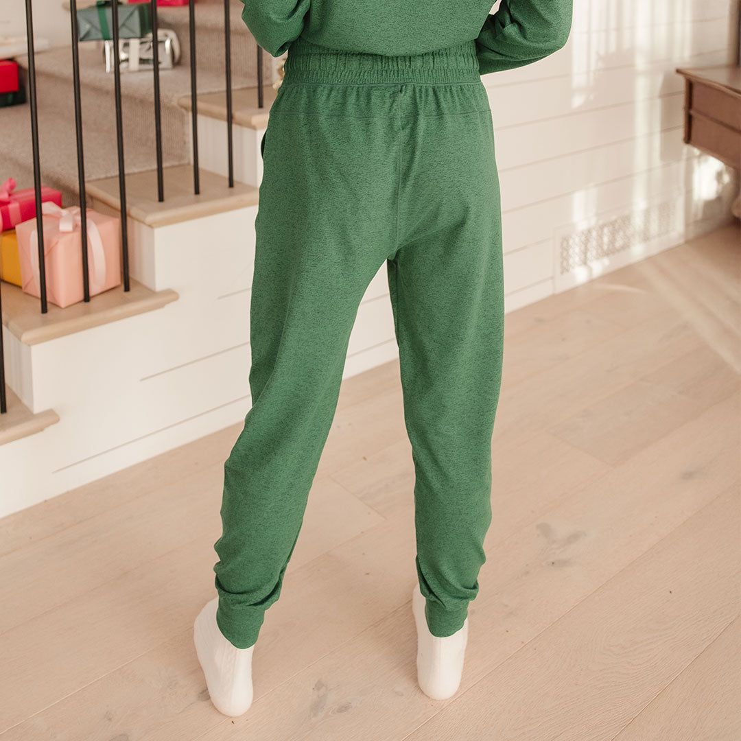 Comfortable Carry On Joggers for Men & Women - Soft Pine Green Travel Pants for Airplane, Gym & Casual Wear