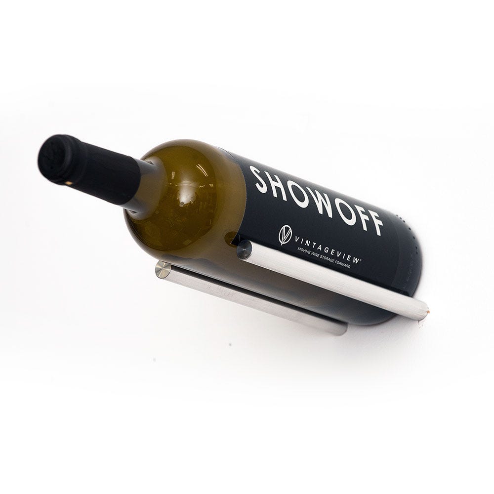 Vino Rail Single Bottle Cork Forward Wine Peg - Wall Mounted Wine Holder for Kitchen, Bar, or Dining Room Storage and Display