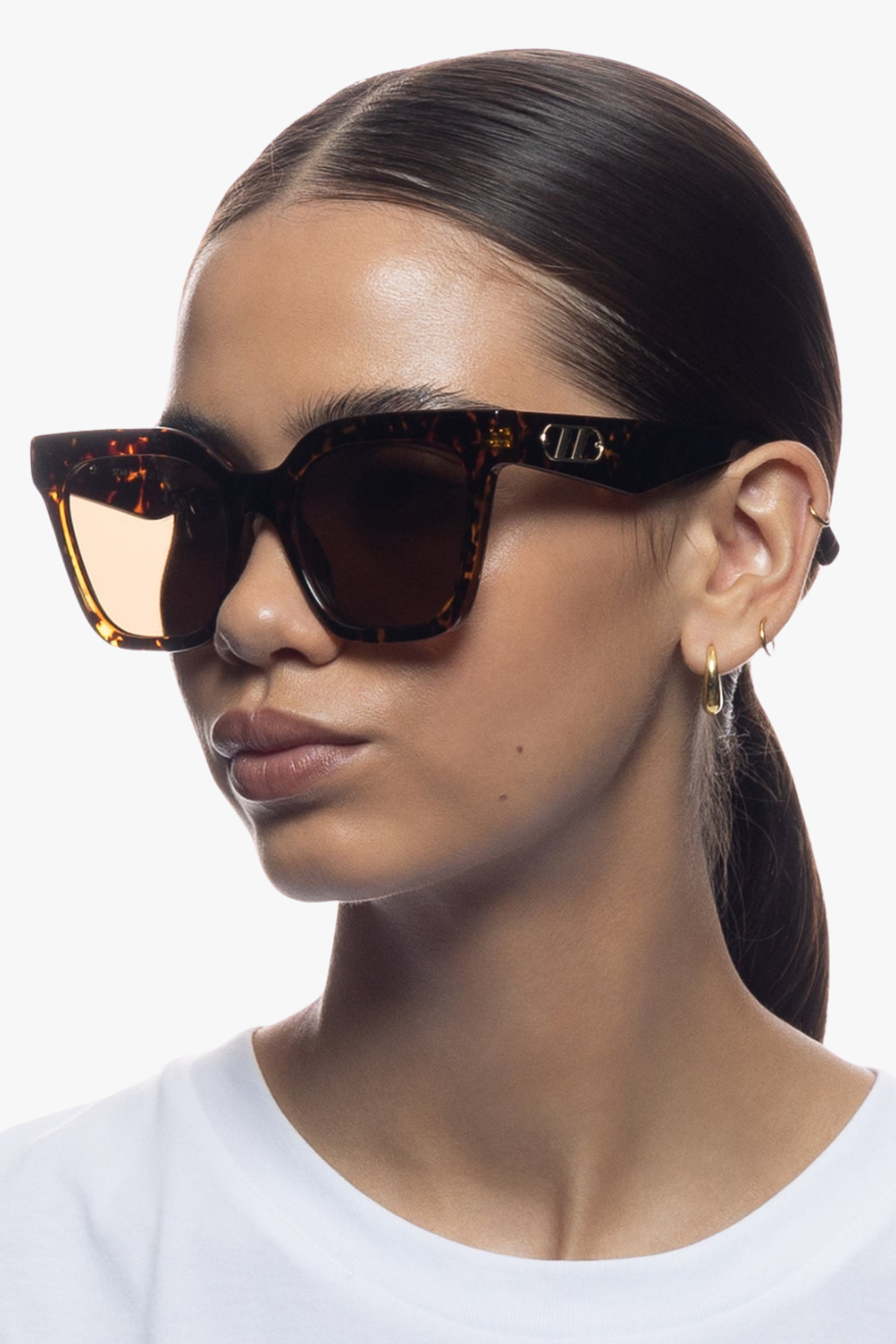 Star Glow Dark Tort Brown Large Mono Lens Sunglasses for Women - UV Protection Fashion Shades for Outdoor Activities, Beach, and Driving