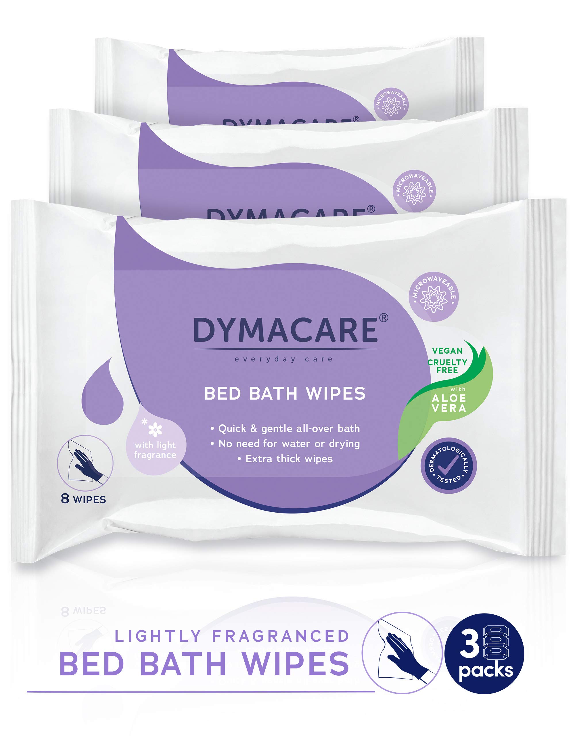 Fragranced Bed Bath Wipes for Adults - Rinse-Free, Microwaveable Premium Skin Cleansing Wet Wipes | Extra Thick Large Body Wash Cloths with Aloe Vera | Ideal for Elderly Care, Post-Surgery, Travel & Home Use