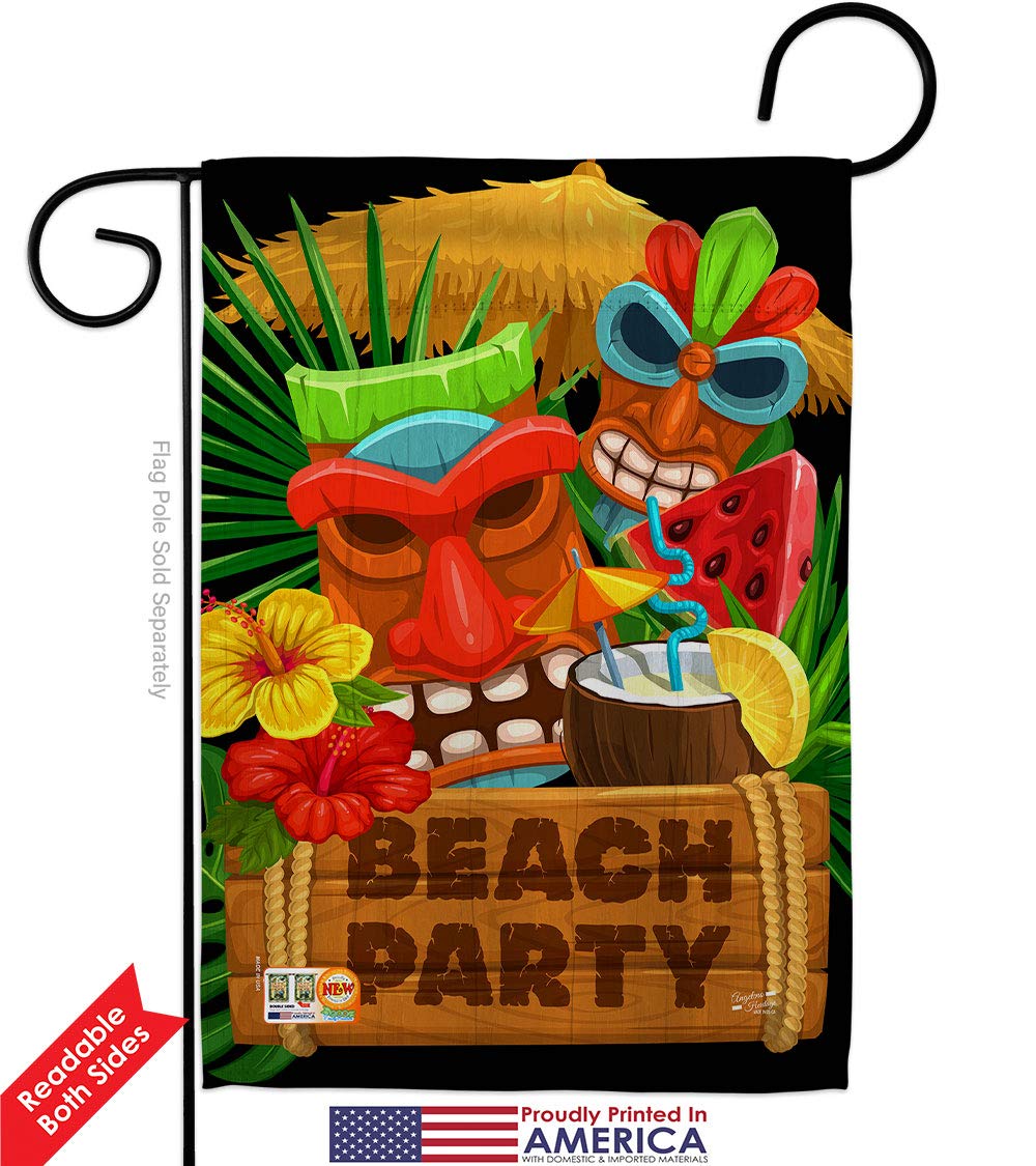 Tiki Party Beach Flag Set - Tropical Coastal Decor for Outdoor Summer