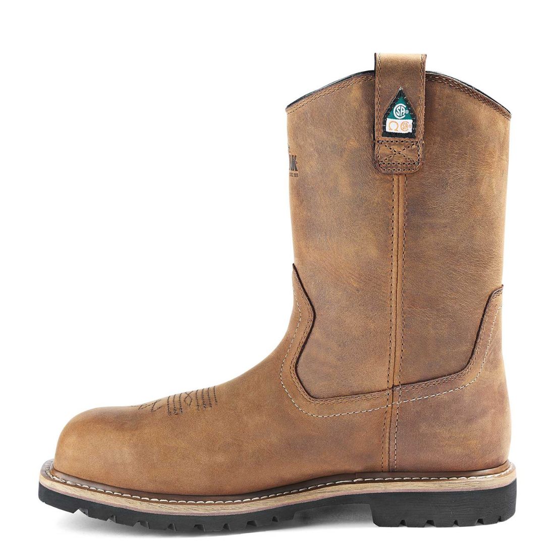 Kodiak Lundbreck 837CBN Men's Waterproof Composite Toe Work Boots - Slip Resistant Safety Shoes for Construction & Outdoor Work - Brown Pull-On Design