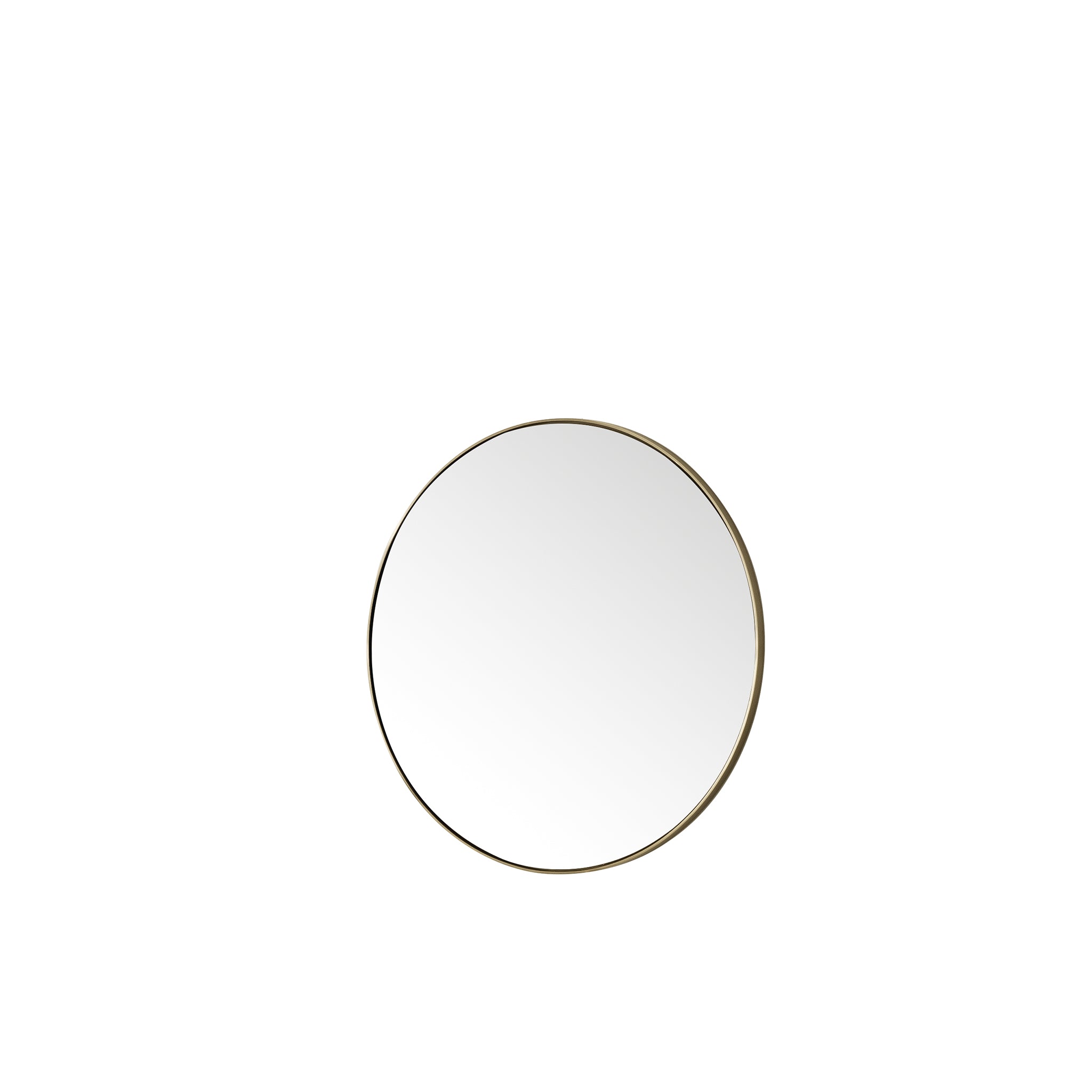 Rohe 30 Inch Round Wall Mirror in Champagne Brass Finish - Perfect for Living Room, Bedroom, or Bathroom Decor
