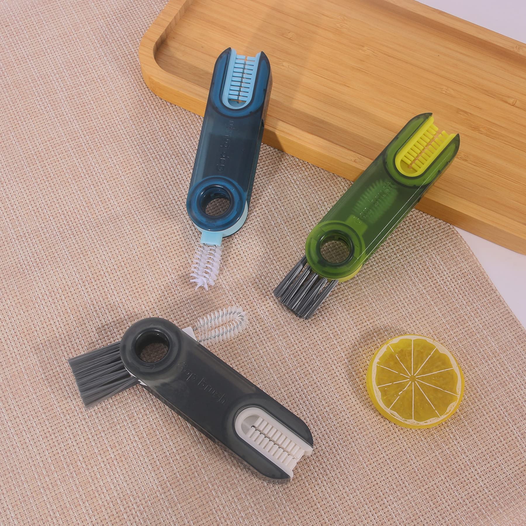 3-in-1 Silicone Cup Cleaner Brush Set - Multipurpose Kitchen Cleaning Tools for Bottles & Mugs