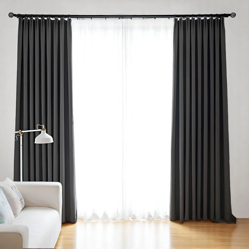 Shiloh Solid Soundproof & Thermal Blackout Custom Curtains for Bedroom & Living Room - Noise Reducing, Energy Efficient Window Treatment for Home & Office