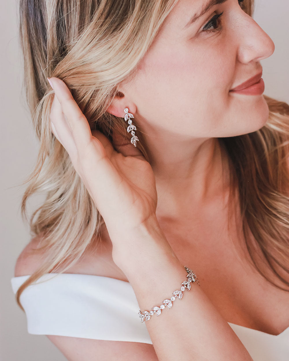 Elegant Sydney Floral CZ Earrings for Women - Sparkling Cubic Zirconia Flower Dangle Earrings | Perfect for Weddings, Parties & Special Occasions