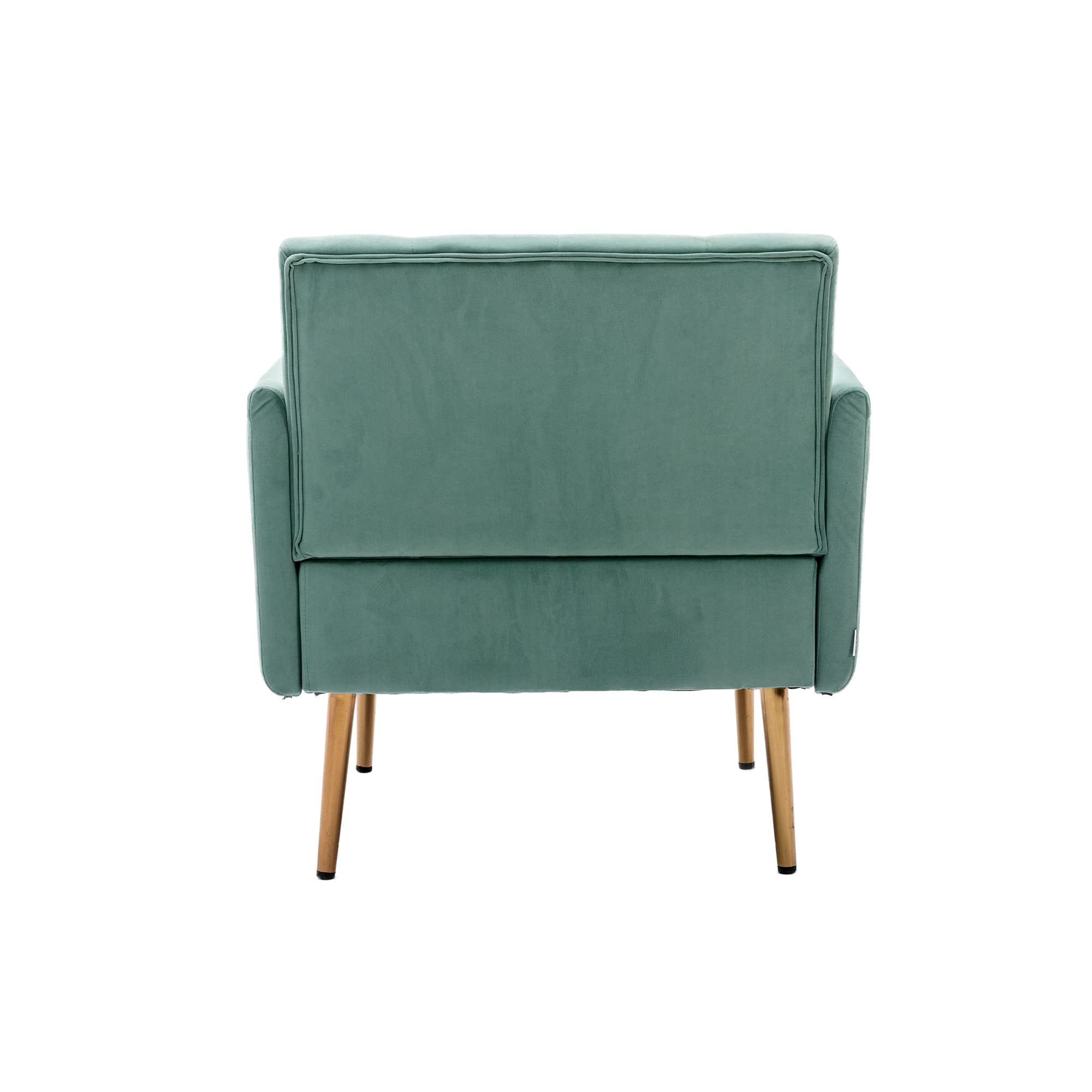 Modern Velvet Accent Chair with Rose Gold Legs - Plush Comfortable Armchair in Mint Green - Perfect for Living Room, Bedroom or Office Decor