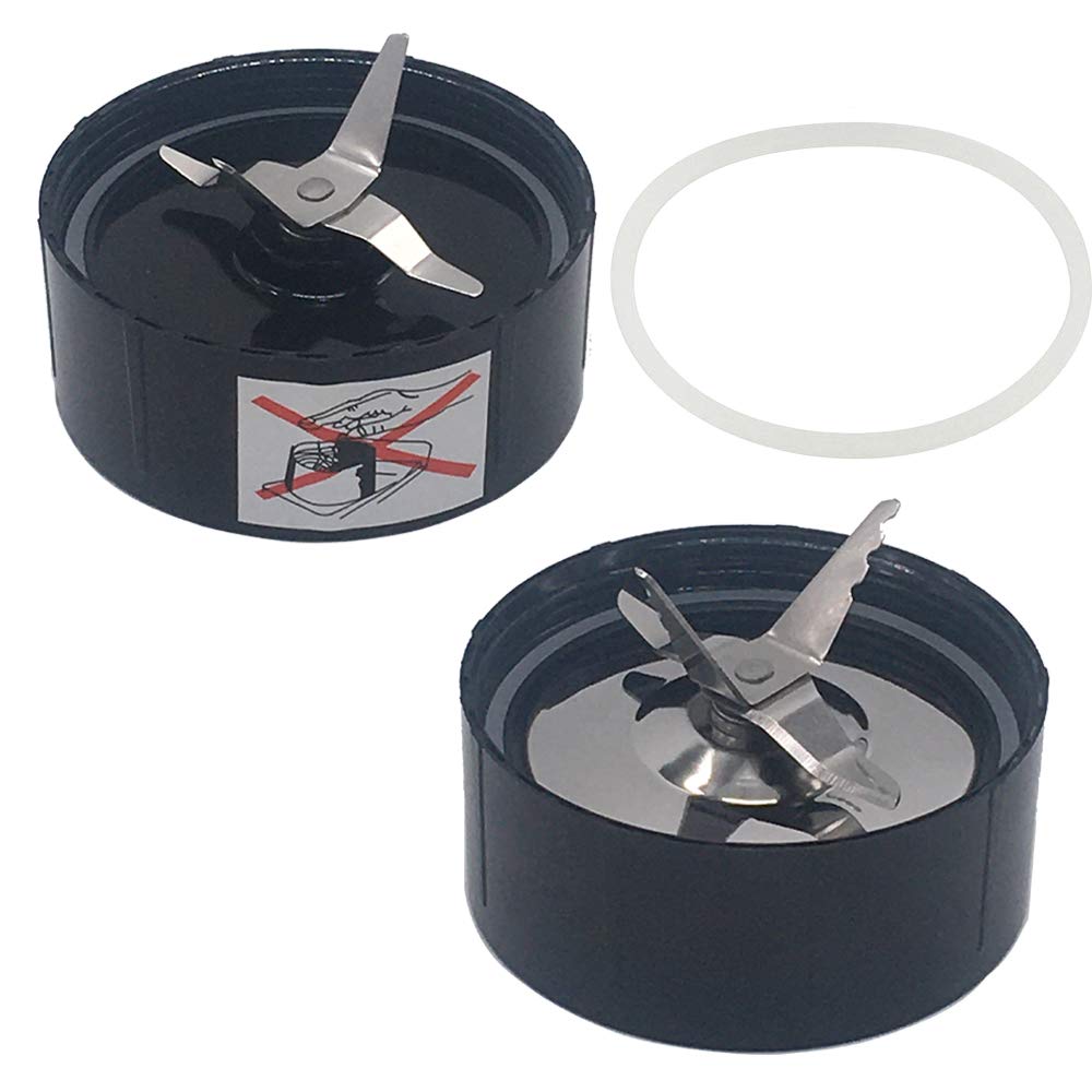 Replacement Ice Shaver Blade & Cross Blade with Extra Gasket - Compatible with Magic Bullet Blender MB1001/MB1001B (Stainless Steel & Plastic) - Perfect for Smoothies, Juicing & Food Processing