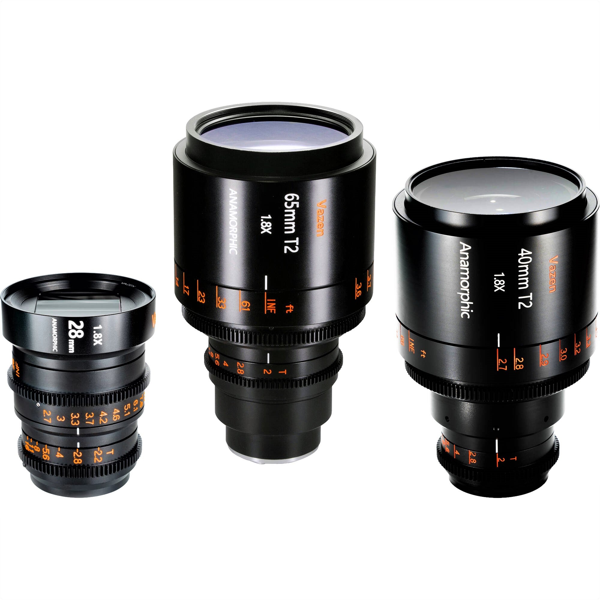 Vazen 28mm, 40mm, 65mm RF Mount Cine Lens Bundle with Premium Hard Case (Amber) - Perfect for Canon EOS R Series, Filmmaking, and Professional Photography