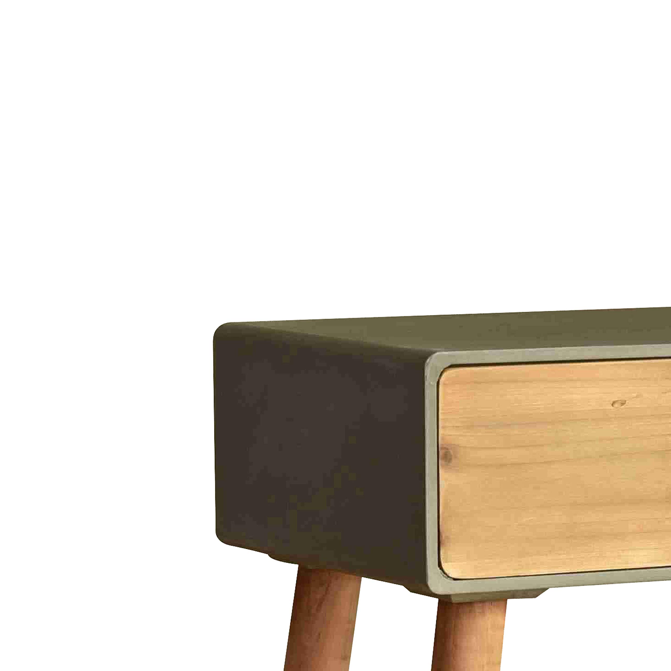 Benjara Wooden Side Table with Tapered Legs & Single Drawer - Gray & Brown End Table for Living Room, Bedroom, or Office - Modern Nightstand with Storage