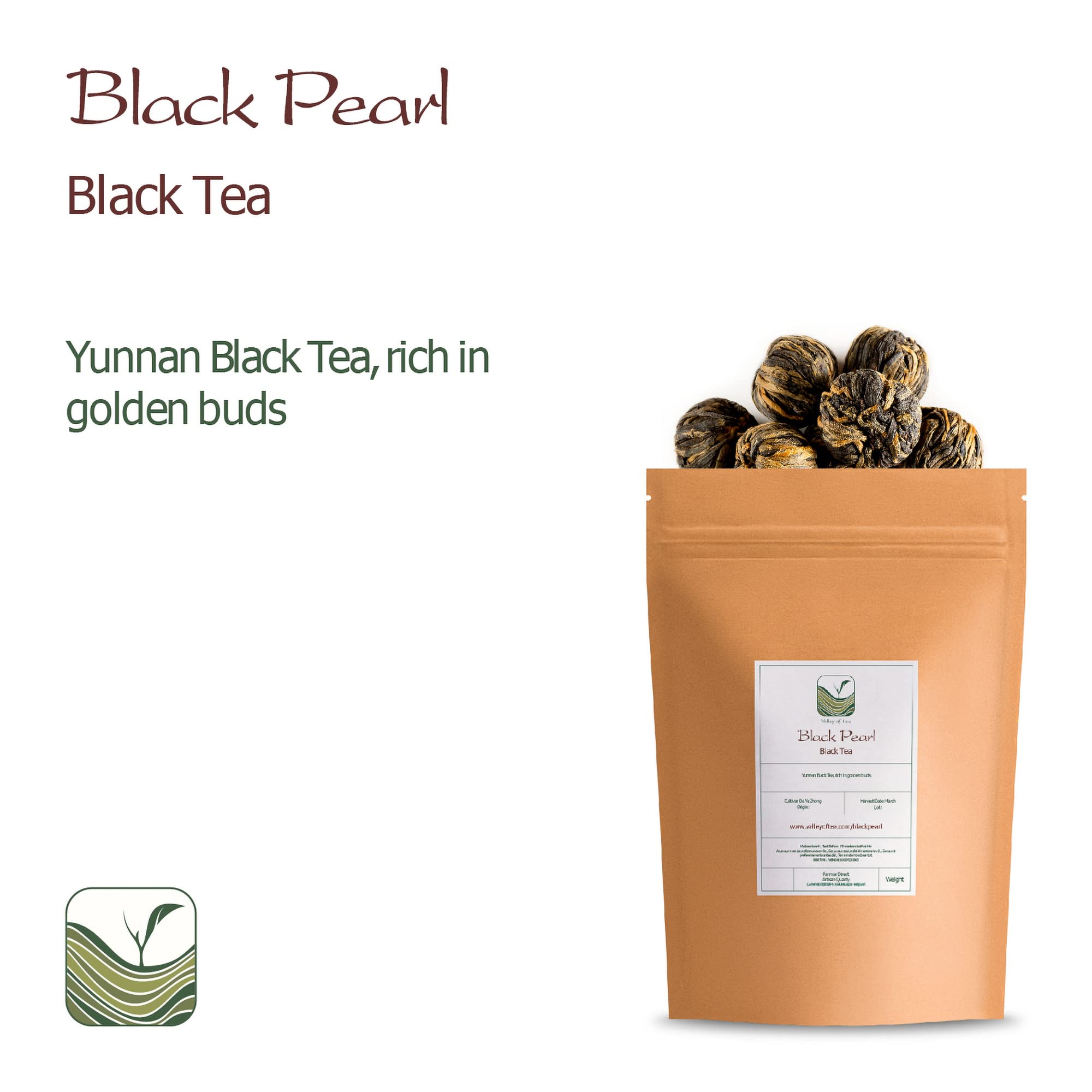 Premium Yunnan Black Dragon Pearls Tea - Strong & Malty - Perfect for Afternoon Tea