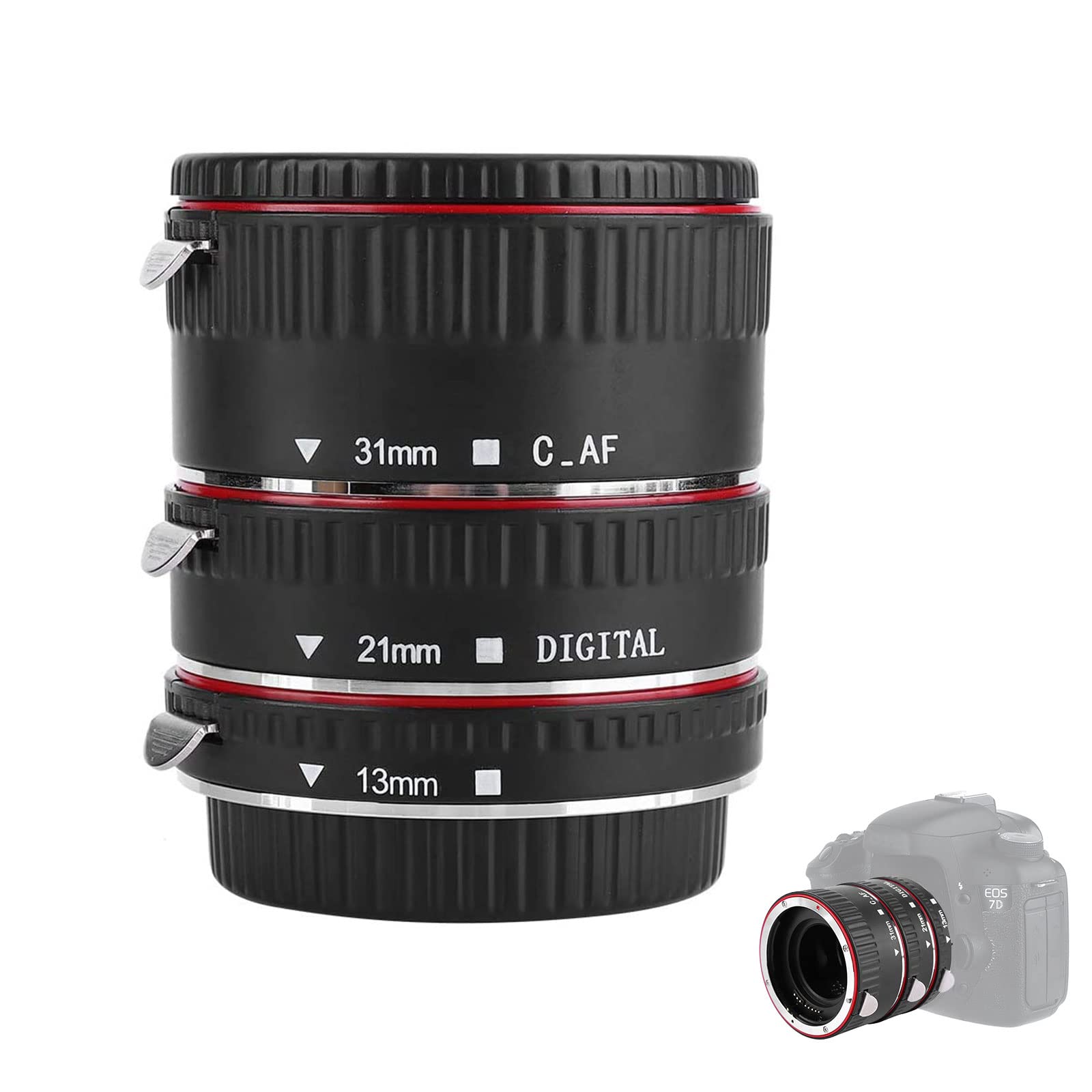 13mm/21mm/31mm Macro Extension Tube for Canon EOS EF Mount (1100D 700D 650D 600D 550D 500D 450D 400D 350D 300D 100D 70D) - Auto Focus Adapter Ring for Close-Up Photography, Flower & Insect Macro Shots