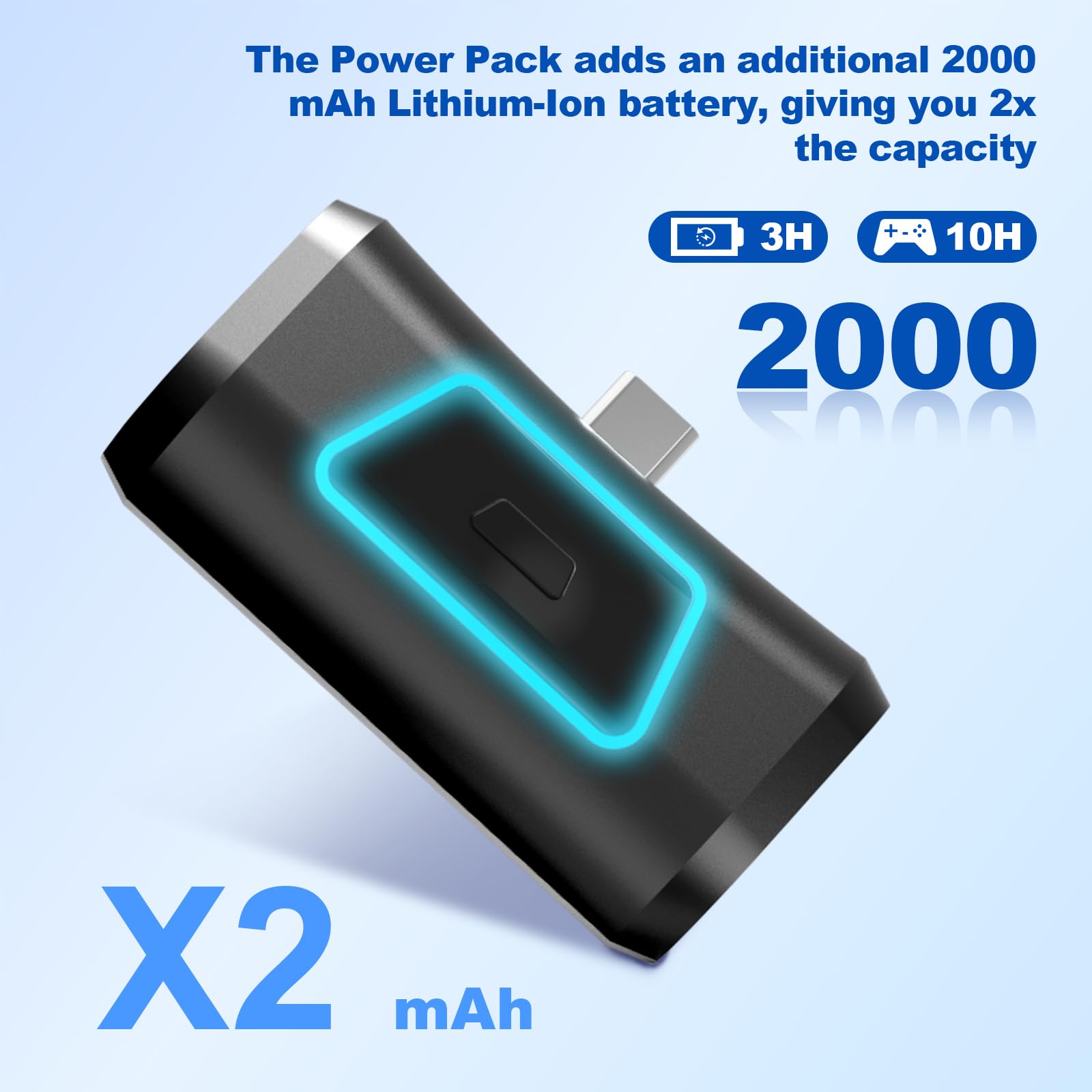 Rechargeable Battery Pack for PS5 DualSense/Edge Controller - 2000mAh with LED Indicator & USB-C Cable | Long-Lasting Gaming Power for Extended Play Sessions