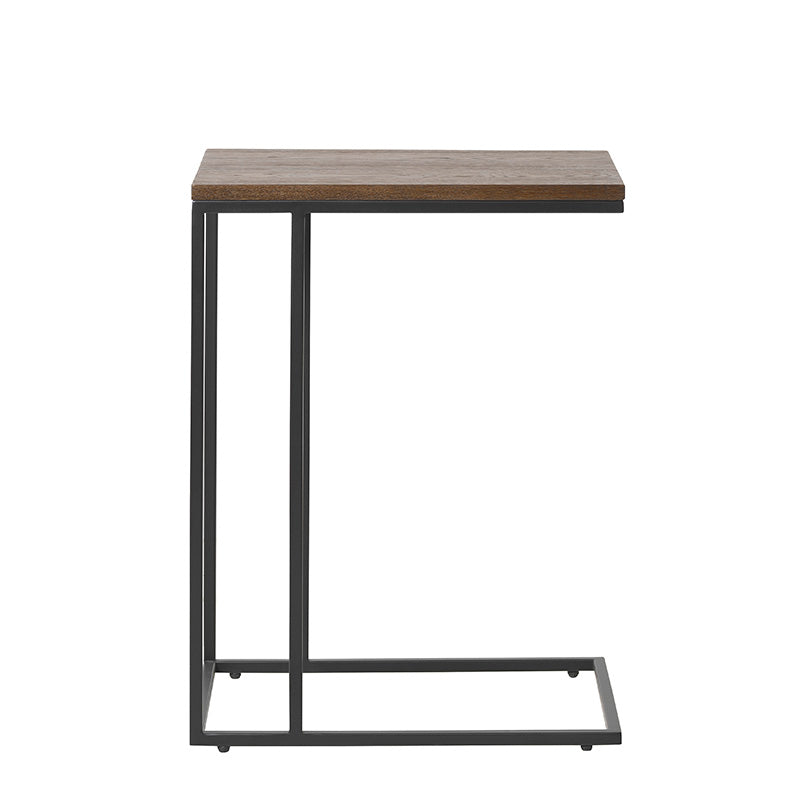 RIVOLI Adjustable Laptop Desk Stand - Ergonomic Smoked Oak & Black Computer Table for Home Office, Bed, Couch - Portable Workstation for Remote Work, Gaming, Studying