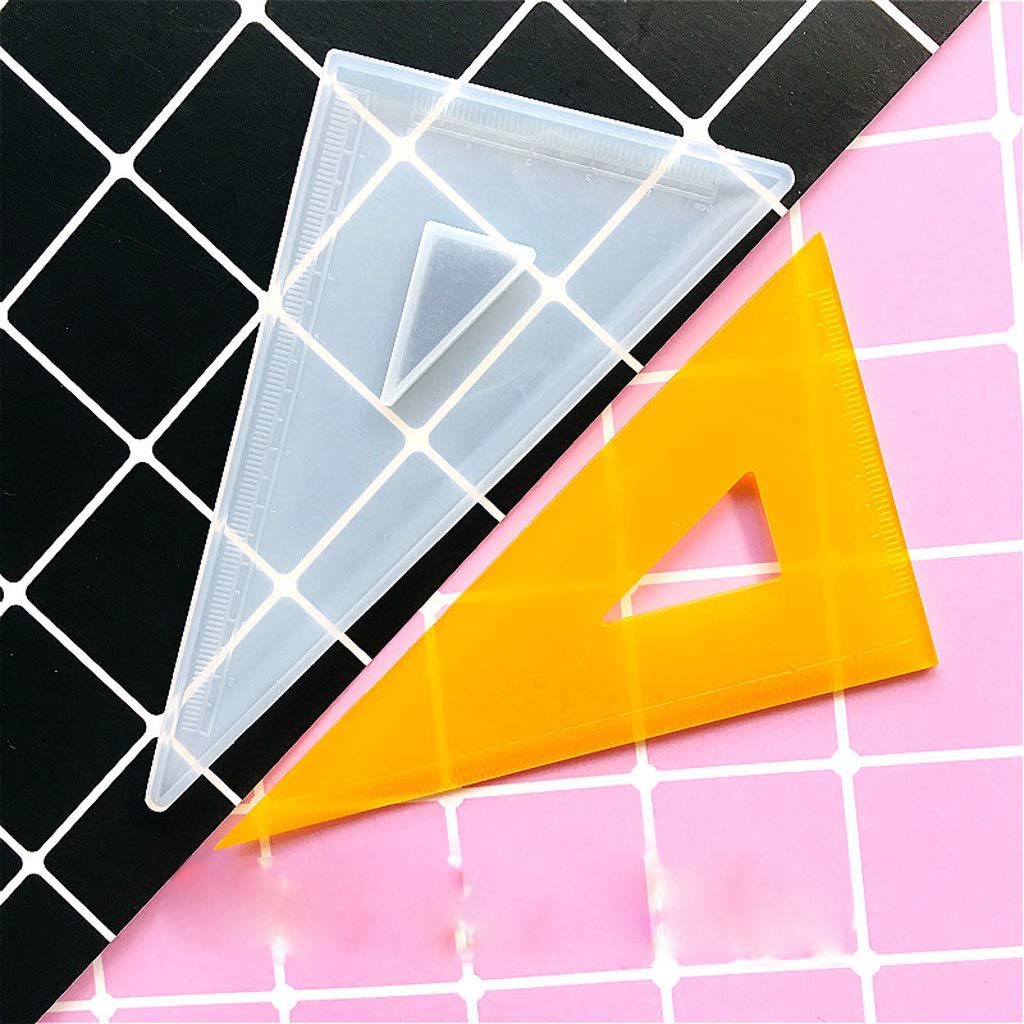 4 Shapes Silicone Resin Ruler Molds - Straight, Square, Triangular Rulers & Protractor for DIY Craft Projects - Perfect for Baking, Soap Making, Candle Making, and Resin Art