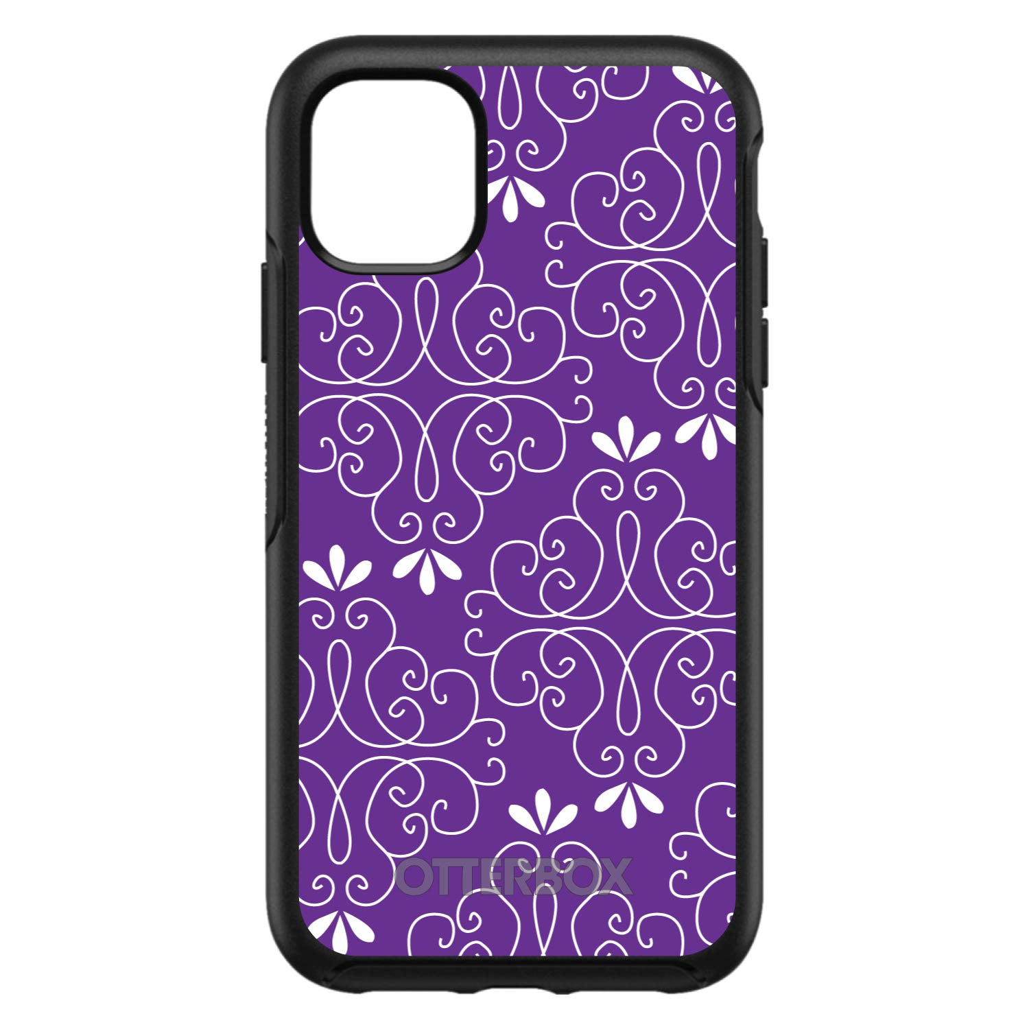 DistinctInk iPhone 13 Pro Case (6.1 Inch) - Durable Protective Cover with Purple White Floral Design - Slim Fit Shockproof Replacement for OtterBox Symmetry - Perfect for Daily Use, Travel & Outdoor Activities