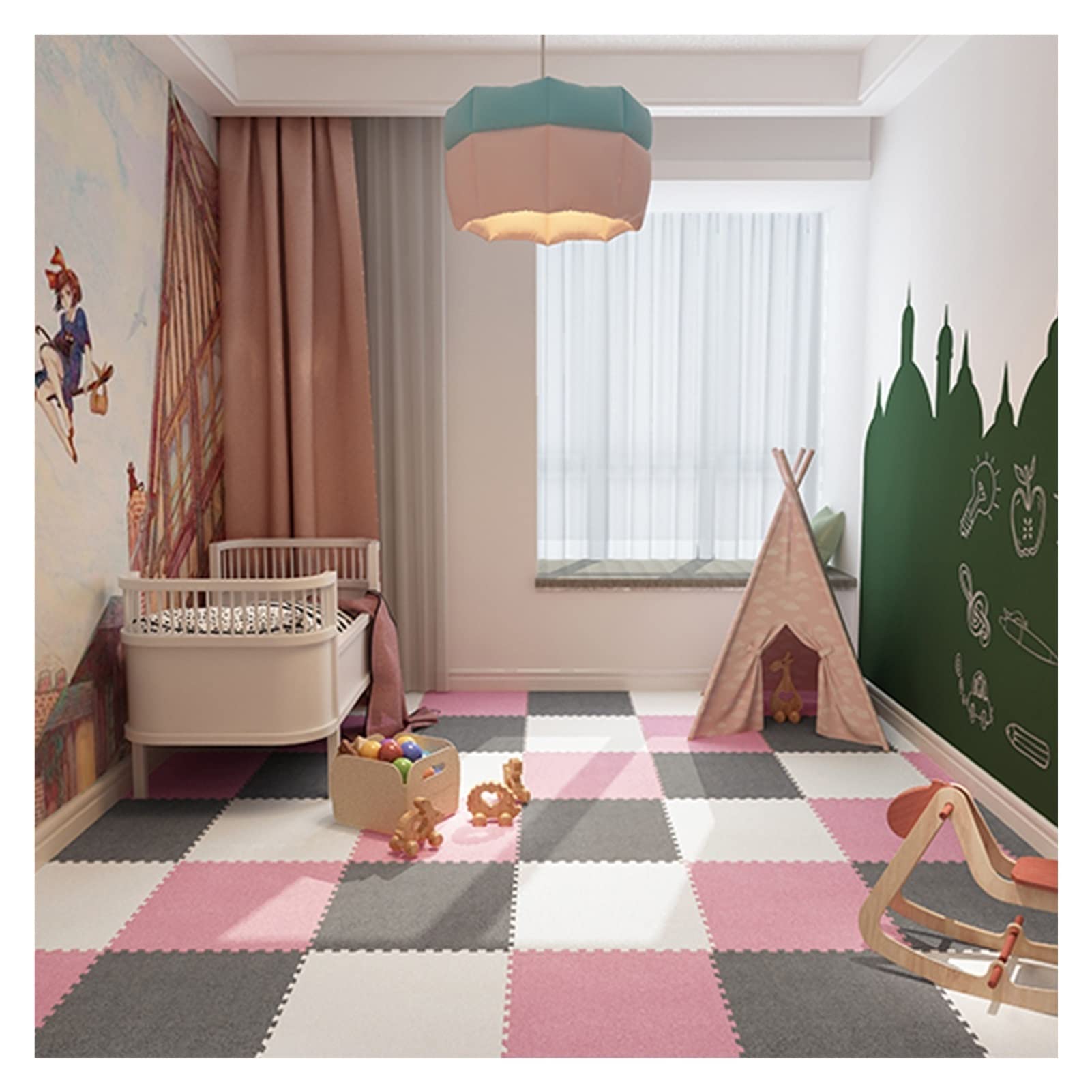 Interlocking Foam Mats for Kids Playroom - Soft Plush Carpet Tiles, Non-Slip Puzzle Floor Mat for Nursery & Daycare, Warm Colorful Playmat (10-Piece Set, 30x30cm) - Perfect for Toddler Safe Play Areas, Home Gym Flooring & Baby Crawling Spaces