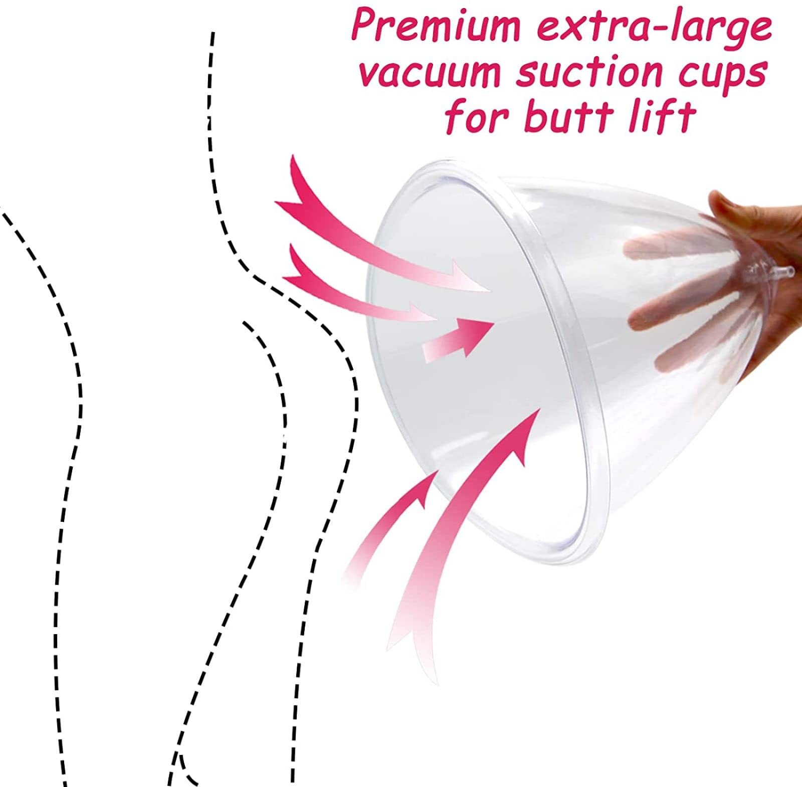 180ML Large Capacity Vacuum Suction Cup for Buttocks Lift & Body Massage - Pink Cupping Therapy Accessories for Women - Perfect for Home Spa, Cellulite Reduction & Relaxation Therapy