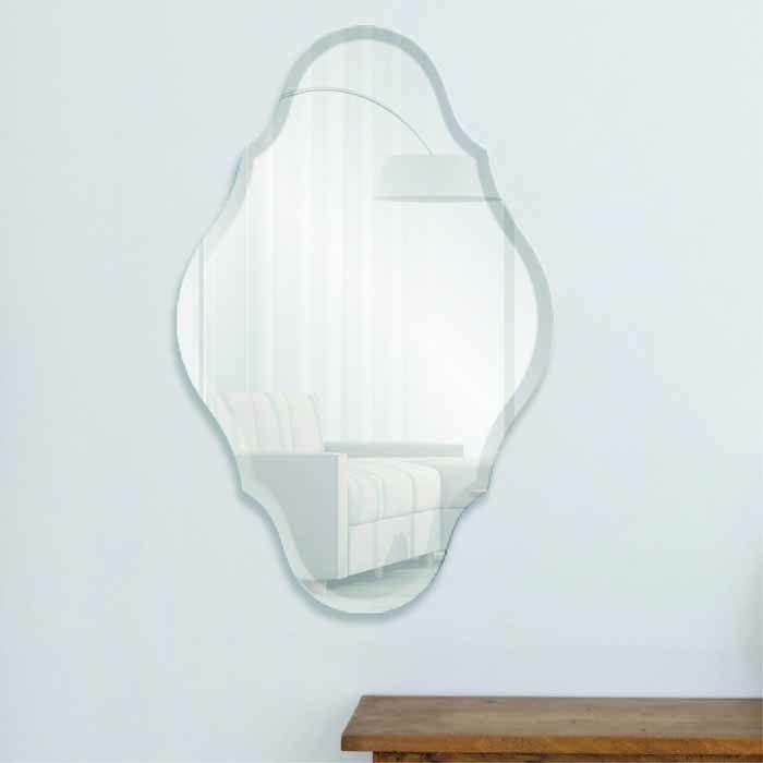 Spancraft 22x33 Inch Frameless Decorative Wall Mirror - Elegant Palace Design for Bedroom, Living Room & Entryway Decor