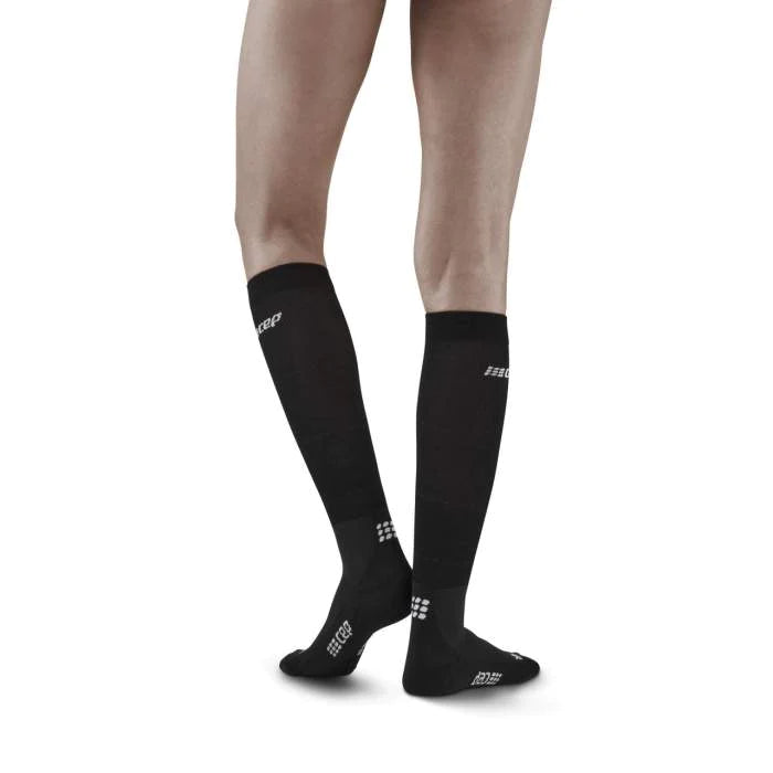 CEP Women's Infrared Recovery Socks - Tall Compression Socks for Circulation & Muscle Recovery (Black/Black) - Ideal for Running, Yoga & Post-Workout Recovery