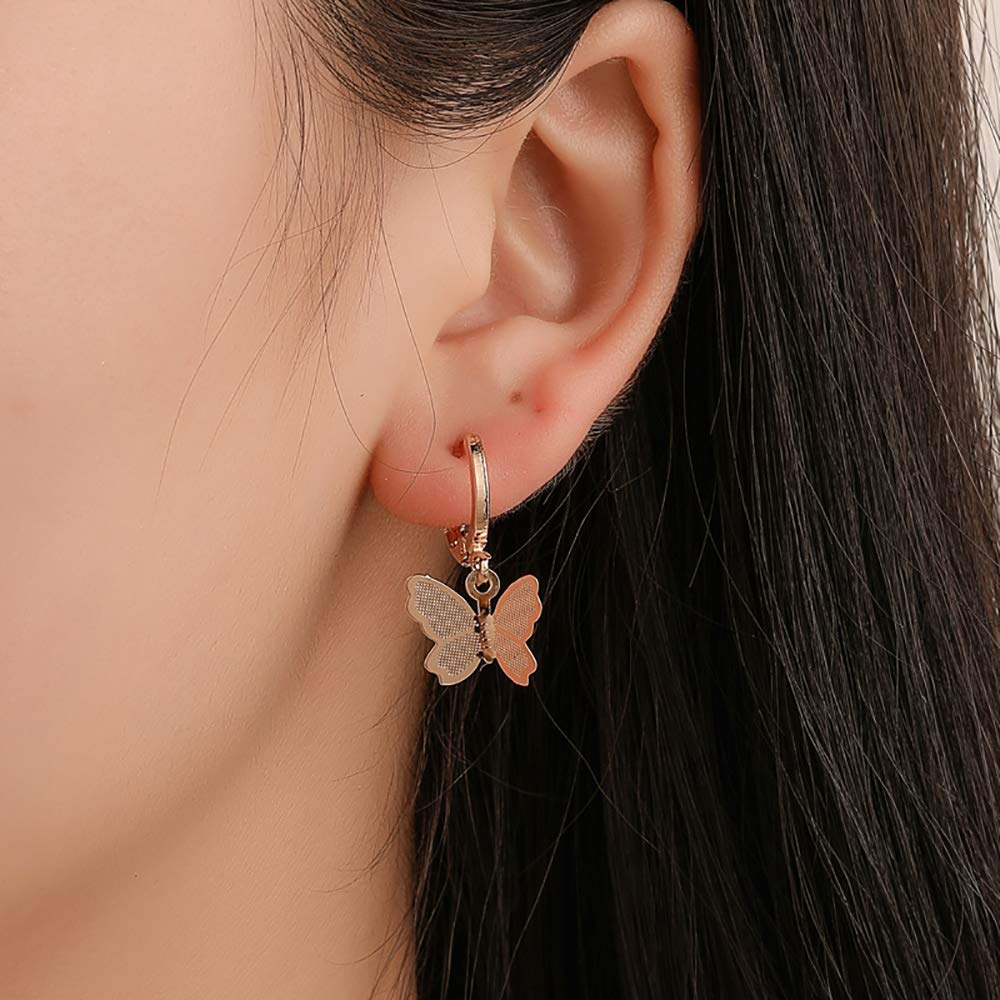10 Pairs Gold & Silver Small Hoop Earrings for Women - Butterfly, Star, Moon, Snake Huggie Dangle Earrings Set | Perfect for Everyday Wear, Parties & Gifts