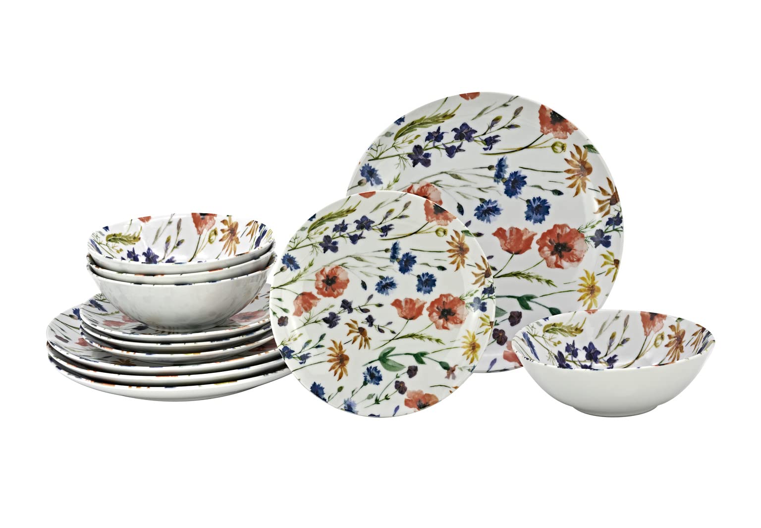 Godinger Margo 12-Piece Dinnerware Set - Includes Dinner Plate, Salad Plate & Soup Bowl - Elegant Tableware for Formal Dining & Entertaining