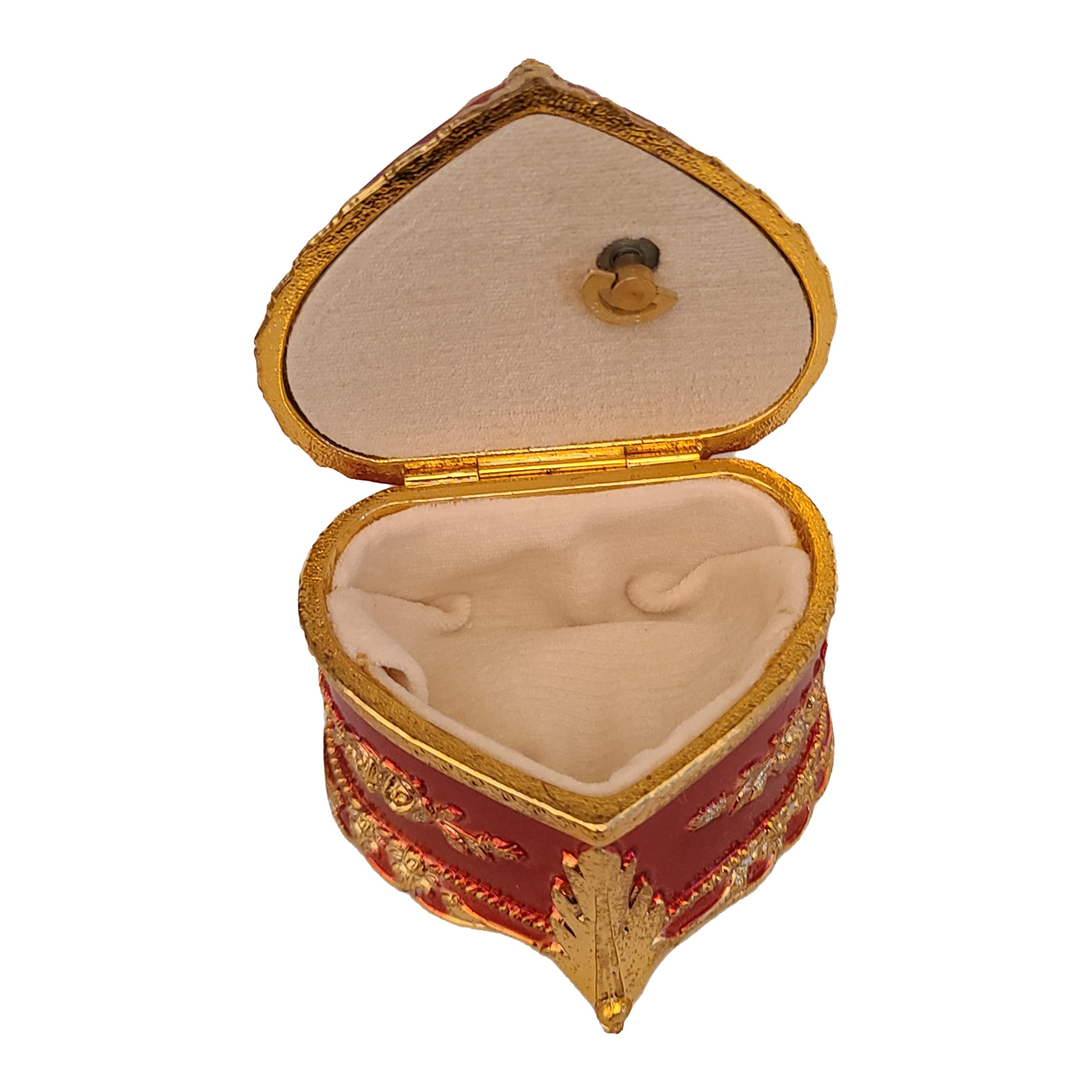 Handmade Red Heart Shaped Music Box - Jewelry Gift Box Plays Canon in D - Perfect for Valentine's Day, Anniversaries & Romantic Surprises