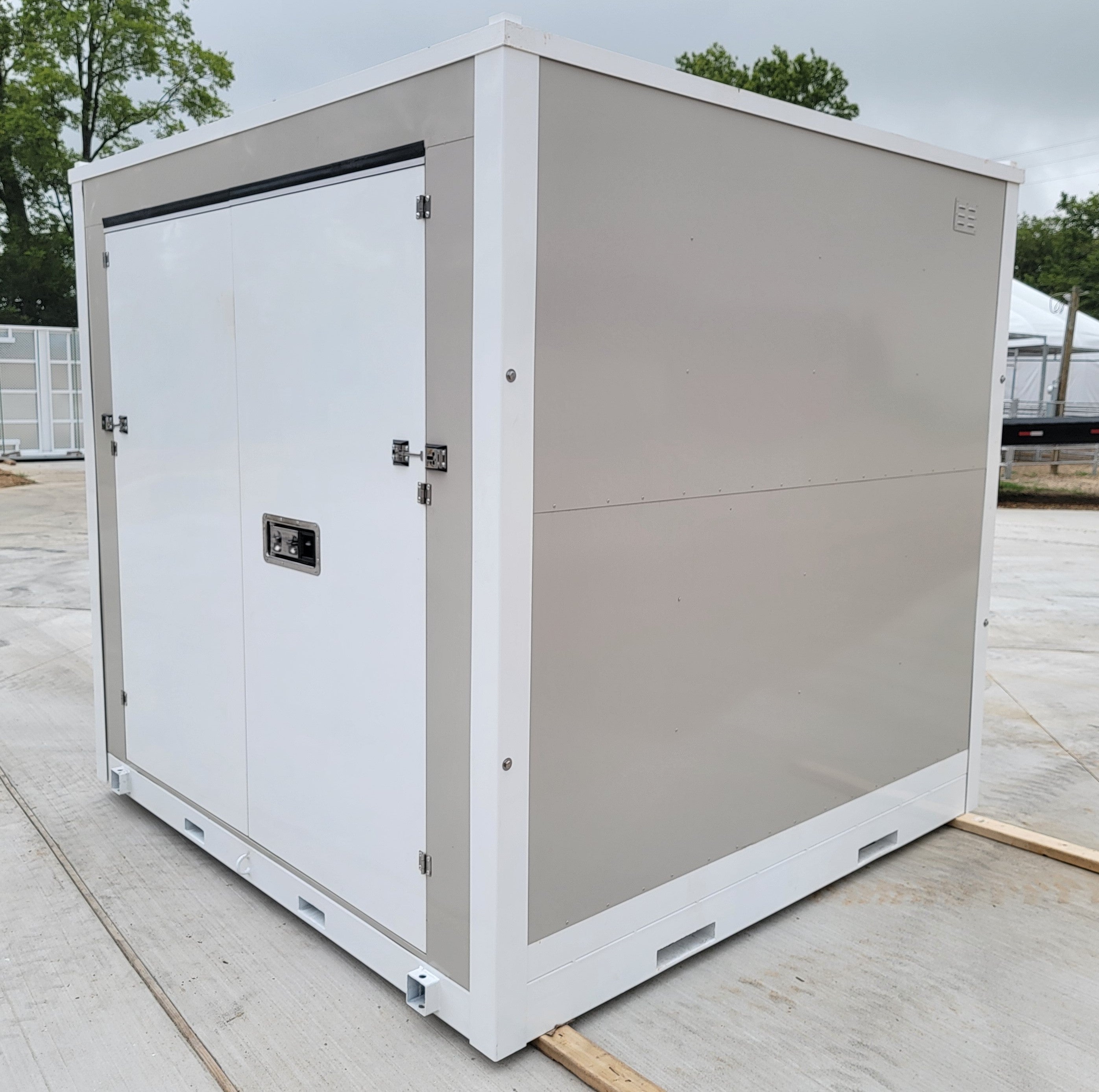 8'x8' Single Door Portable Storage Shed - Relocatable Steel Container Building for Outdoor Storage, Garden, Backyard & Workshop Use