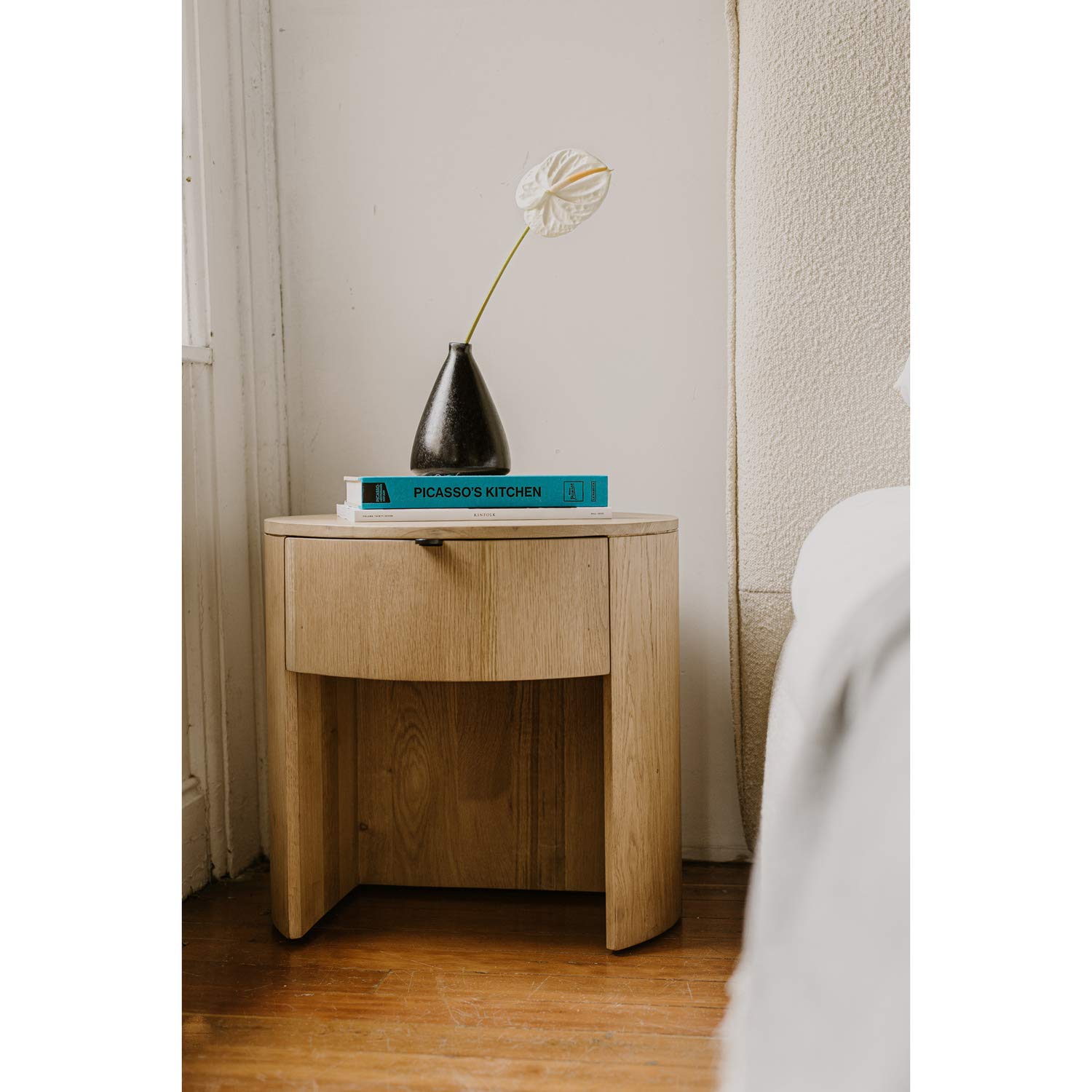 Moe's Home Collection Theo Nightstand - Modern Bedside Table with Drawer for Bedroom, Living Room & Office - Stylish & Functional Storage Solution
