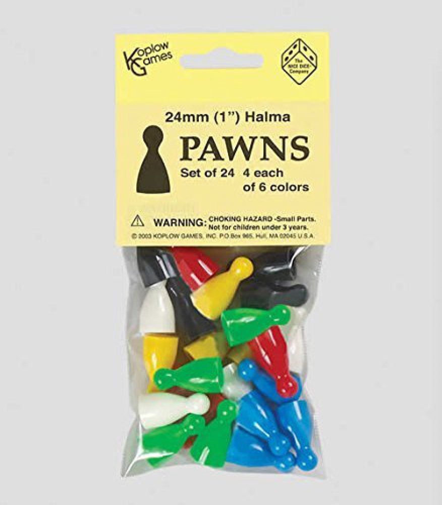 Koplow Games Halma Pawns - Set of 24 Colorful Game Pieces for Board Games | Perfect for Halma, Chinese Checkers & Family Game Night
