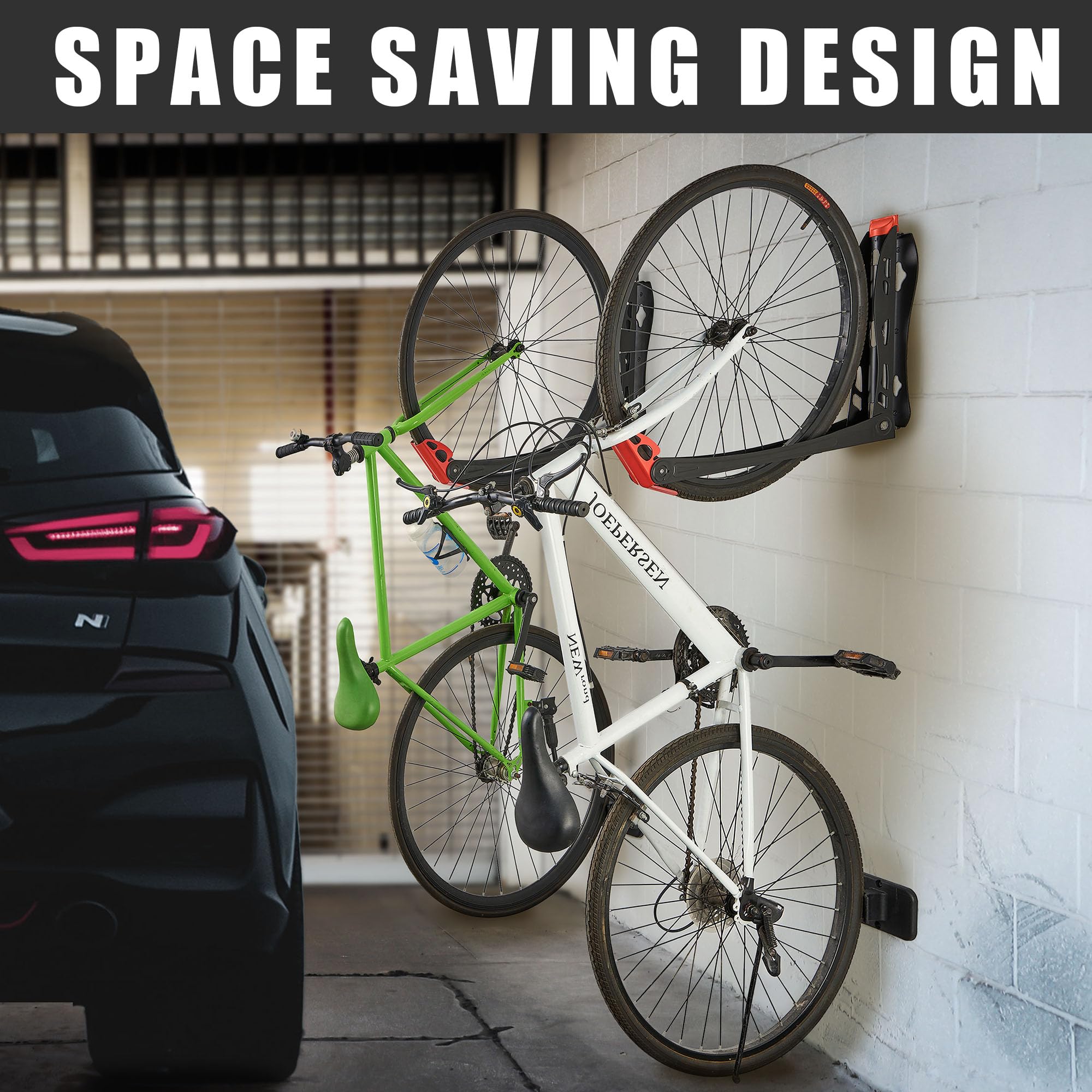 Wallmaster BIKEPAL Swivel Bike Rack - Heavy Duty Wall Mounted Bicycle Storage System for Home & Garage (4 Pack) | Space Saving Solution for Indoor Cycling Equipment Organization