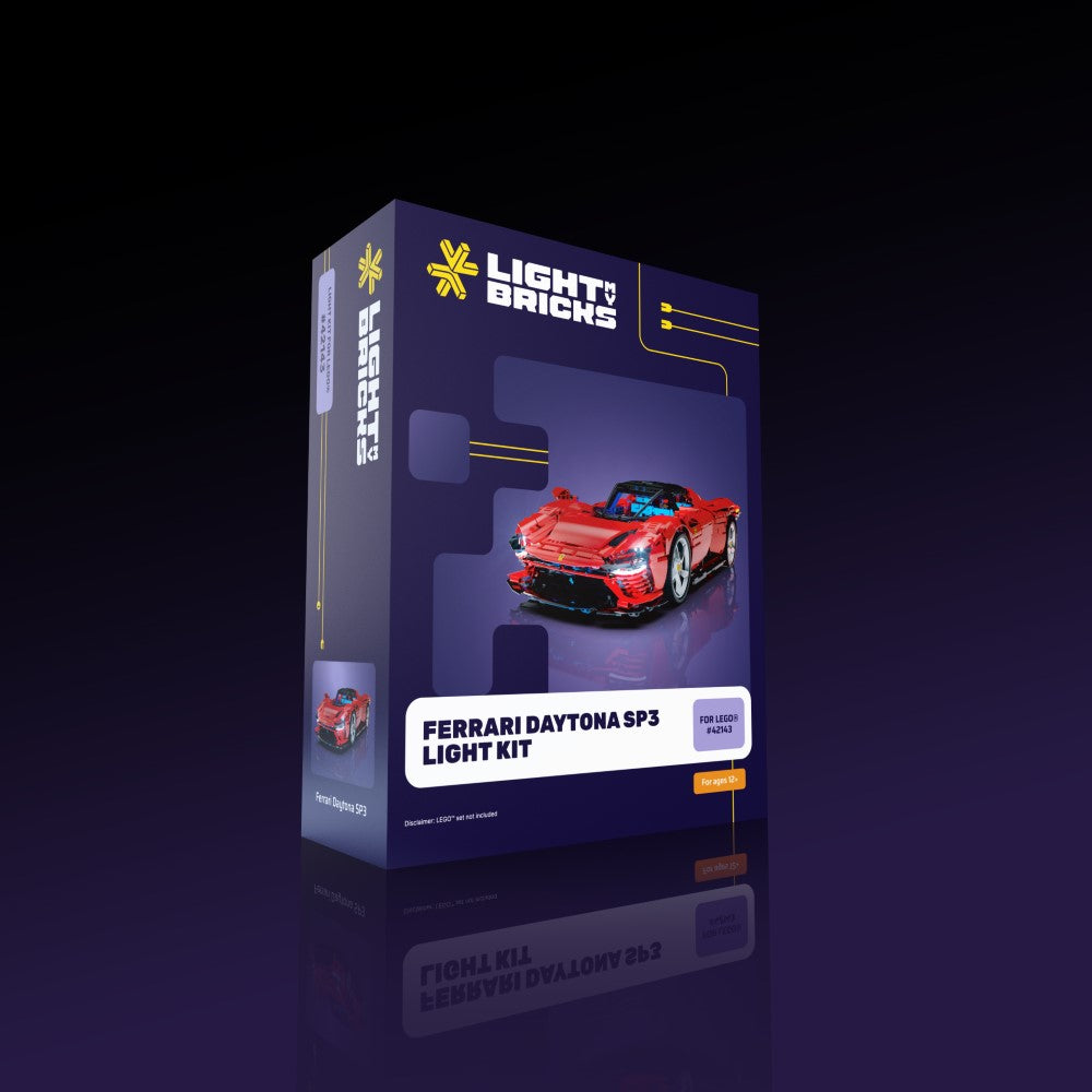LEGO® Ferrari Daytona SP3 #42143 Light Kit - LED Lighting Set for LEGO Models - Perfect for Display & Nighttime Showcase