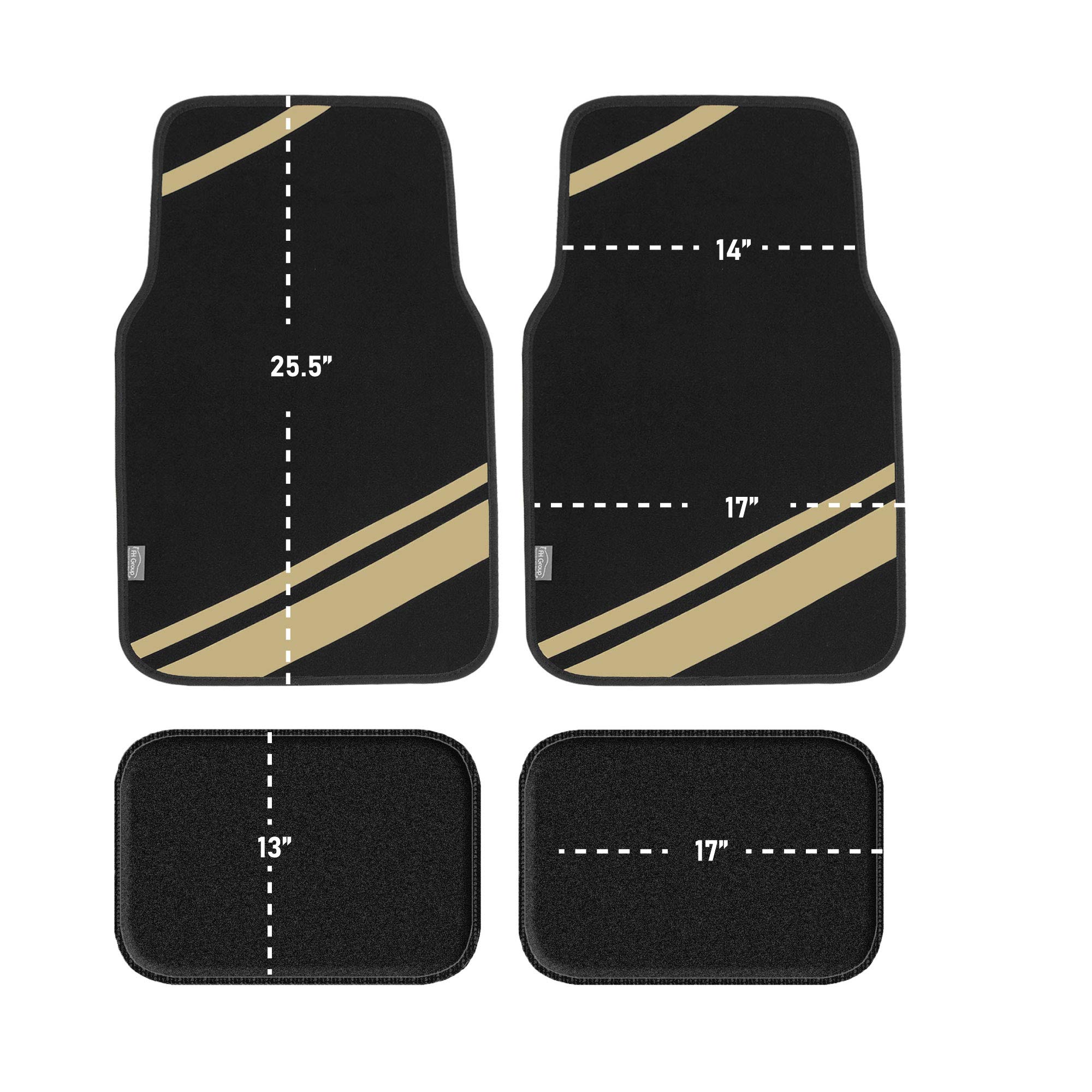 FH Group Light Breezy Beige Car Seat Cover Combo Set - Universal Fit for Cars, Trucks & SUVs | Includes Luxe Carpet Floor Mats & Steering Wheel Cover | Perfect for Road Trips, Daily Commute & Interior Protection