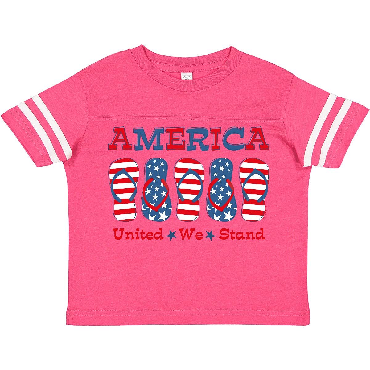 Inktastic Flip Flop America Toddler T-Shirt - Cute Summer Outfit for Kids, Patriotic Baby Clothes for 4th of July & Beach Vacations
