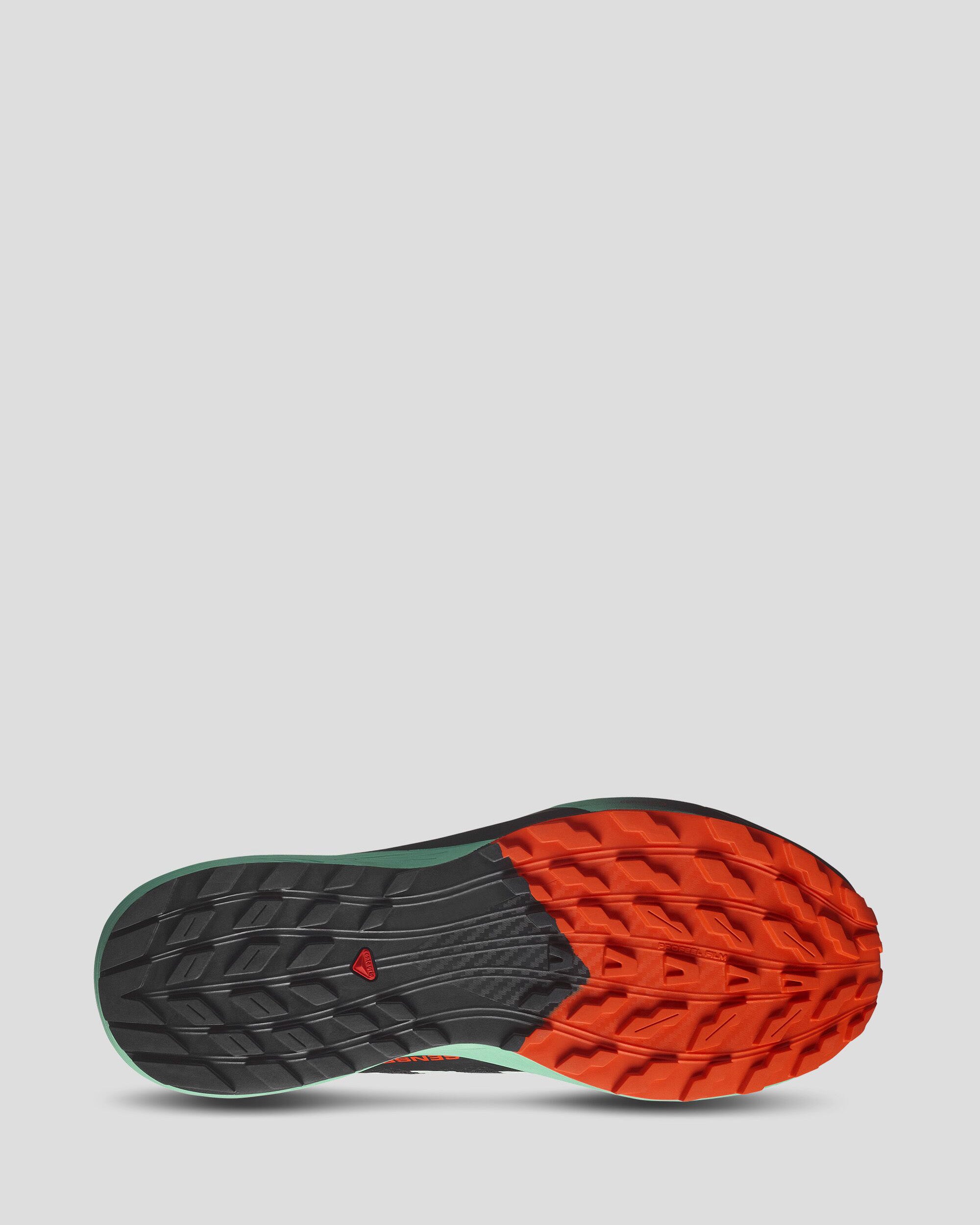 Salomon Sense Ride 5 Trail Running Shoes for Men - Lightweight & Durable Hiking Shoes for Trail Runners - Black/Bay/Cherry Tomato - Perfect for Mountain Trails, Hiking & Outdoor Adventures