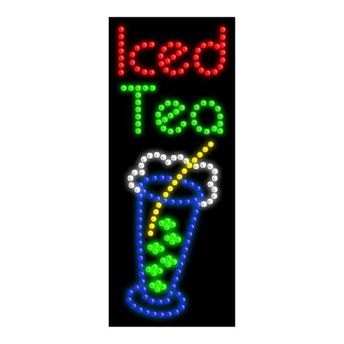 LED Iced Tea Sign - Dots Design Neon Bar Sign for Restaurants, Cafes & Home Decor - Perfect for Bars, Coffee Shops & Kitchen Wall Art