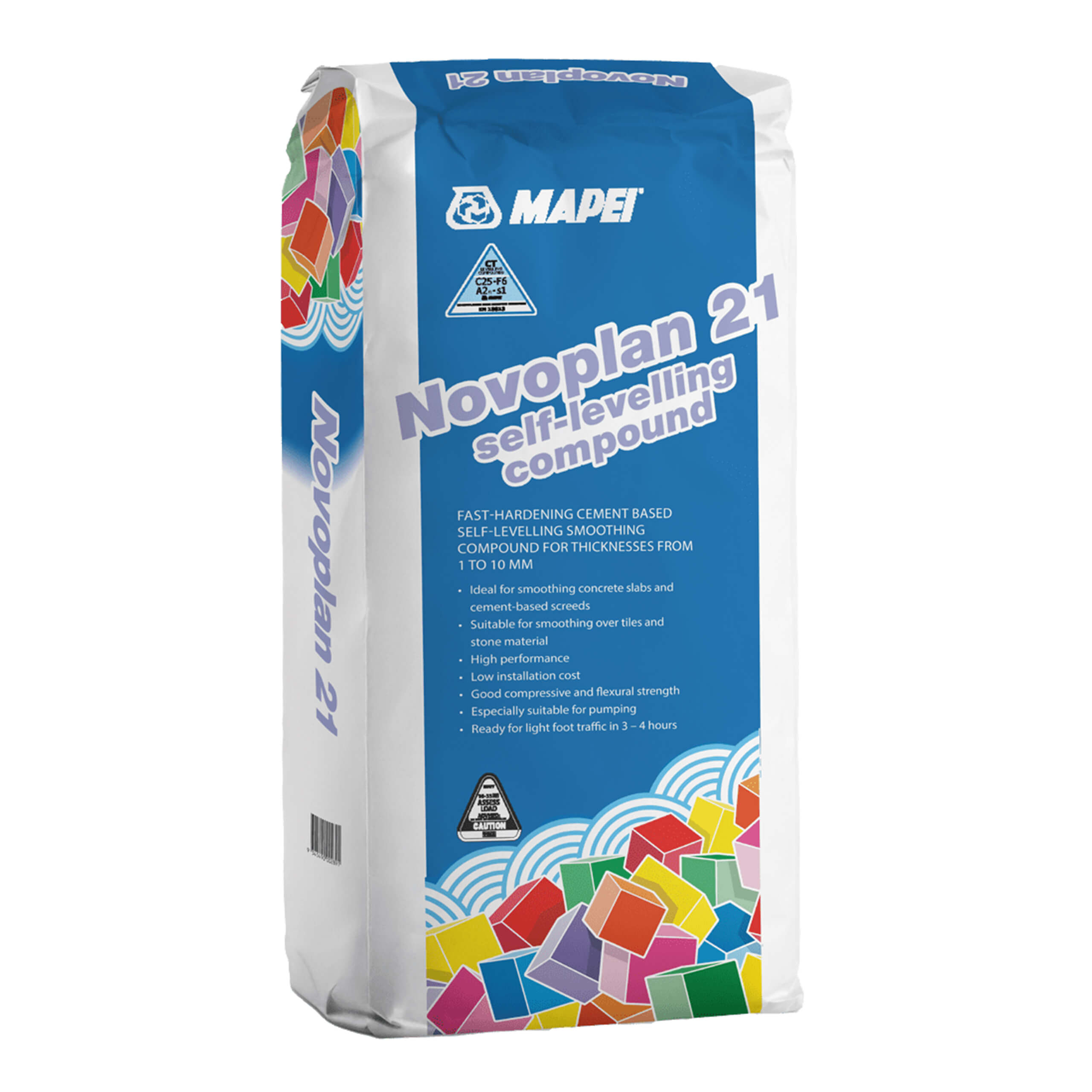 Mapei Novoplan 21 Self-Leveling Floor Underlayment - Fast Drying Cement Leveler for Tile, Wood & Laminate Floors - Perfect for Home Renovation & DIY Projects