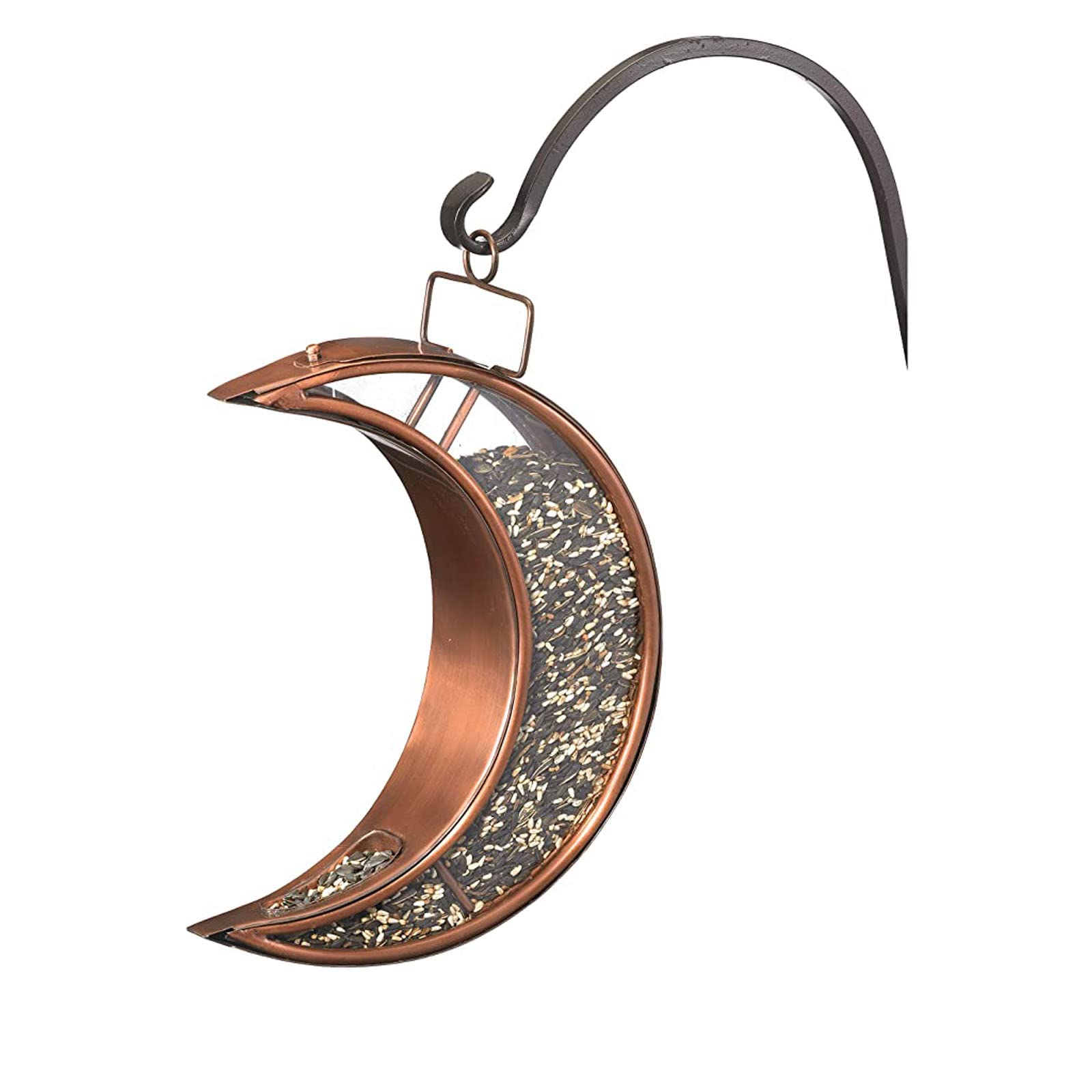 Moon Bird Feeder - Metal Outdoor Garden Decor for Birds - Elegant Home & Garden Art - Perfect for Backyard, Patio, and Bird Watching Enthusiasts
