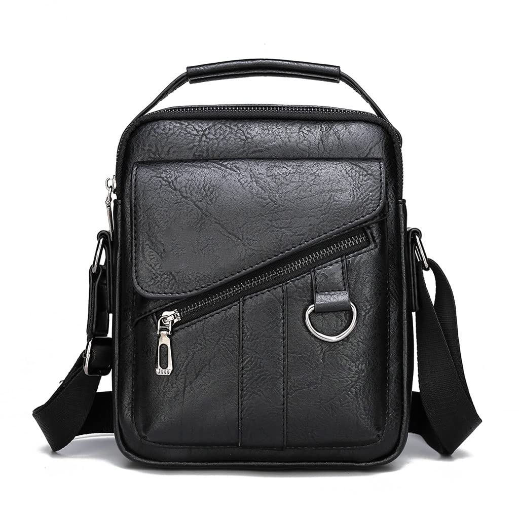 Premium Men's Crossbody Shoulder Bag - Genuine Split Leather Messenger Tote for Travel & Business | Durable Work Bag for Commuting, Office & Daily Use (Color: A)