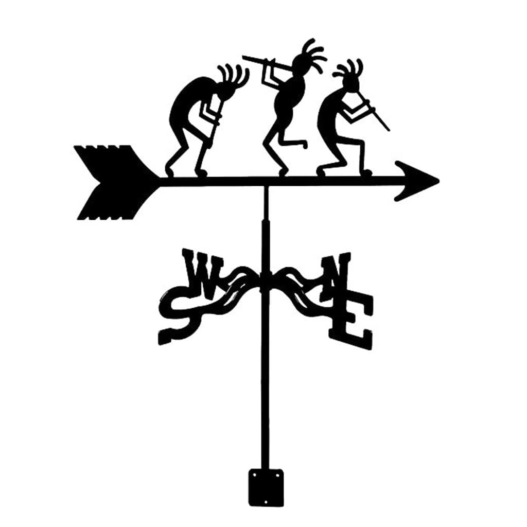 MLKJXD Cast Iron Weather Vane - Outdoor Wind Direction Indicator for Garden, Roof, Farm & Barn | Durable Metal Weathervane with Roof Mount & Stake | Perfect for Outdoor Decor, Rural Homes & Weather Monitoring