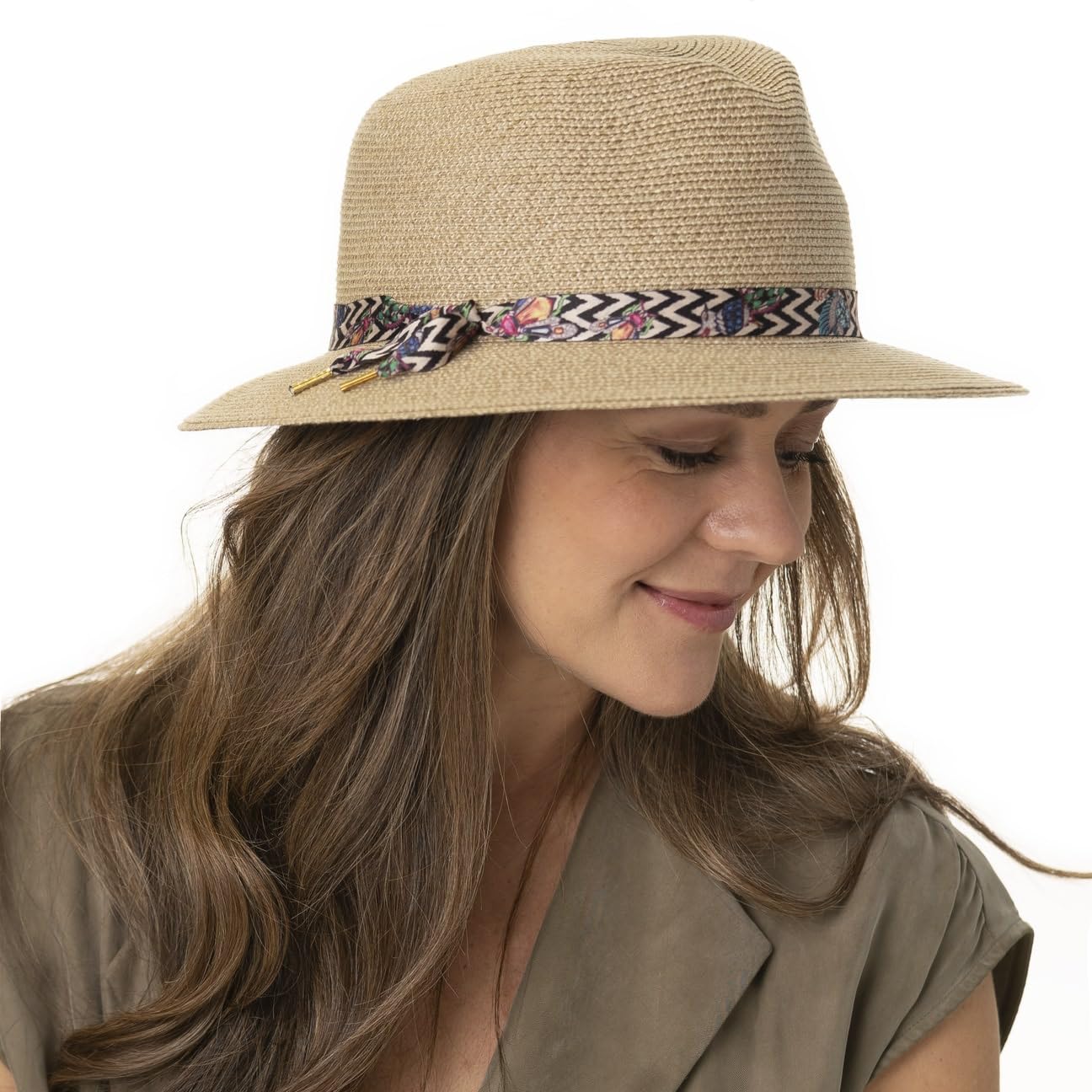 Crushable Braided Sun Hat for Women - Breathable Travel Hat with UPF 50+ Sun Protection - Made in EU - Perfect for Beach, Vacation, and Outdoor Activities