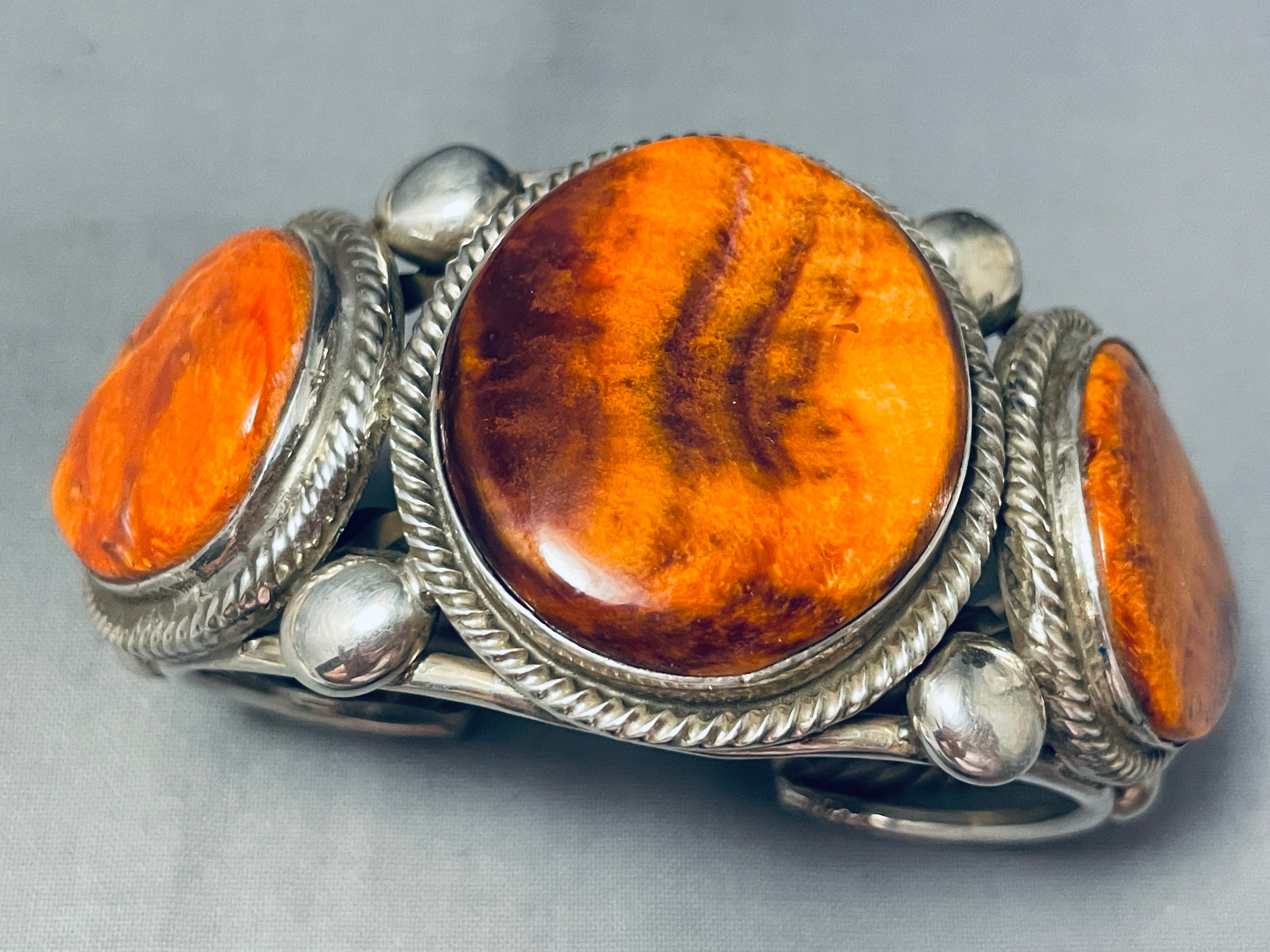 120 Gram Navajo Spiny Oyster Sterling Silver Heavy Cuff Bracelet - Handmade Southwest Jewelry for Women, Boho Chic Accessory - Perfect for Festivals, Weddings & Everyday Wear