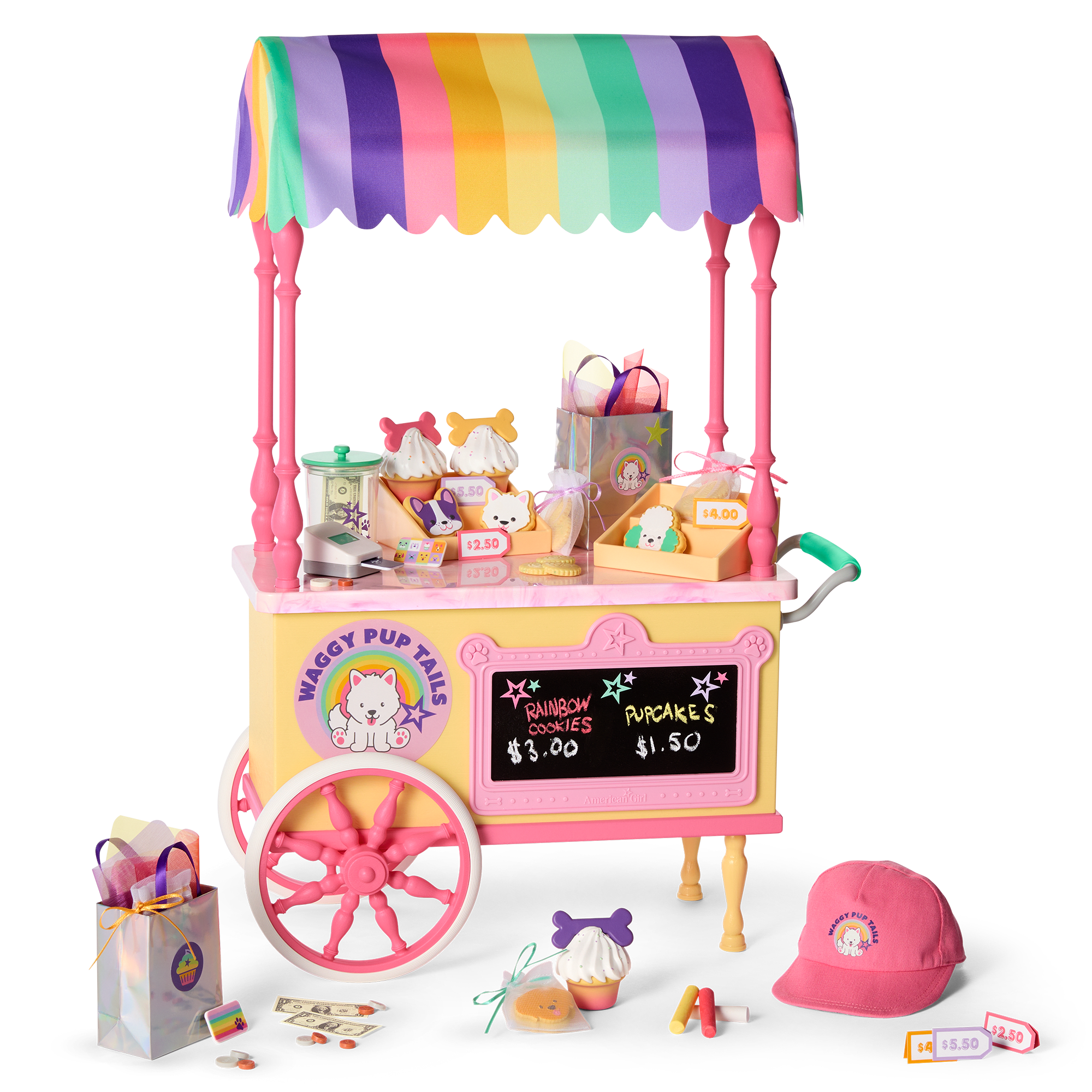 Summer’s™ Treat Cart Playset for 18-Inch Dolls – Compatible with American Girl Doll & Girl of the Year™ 2025 – Perfect for Pretend Play, Tea Parties & Doll Accessories Storage